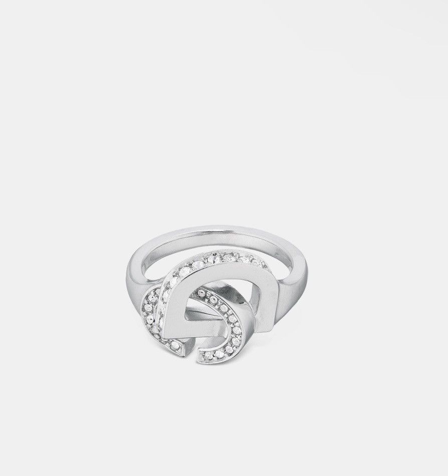 Dior Dior CD Lock Ring Silver-Finish Metal Silver-Tone Crystal Size ONE SIZE - 3 Thumbnail