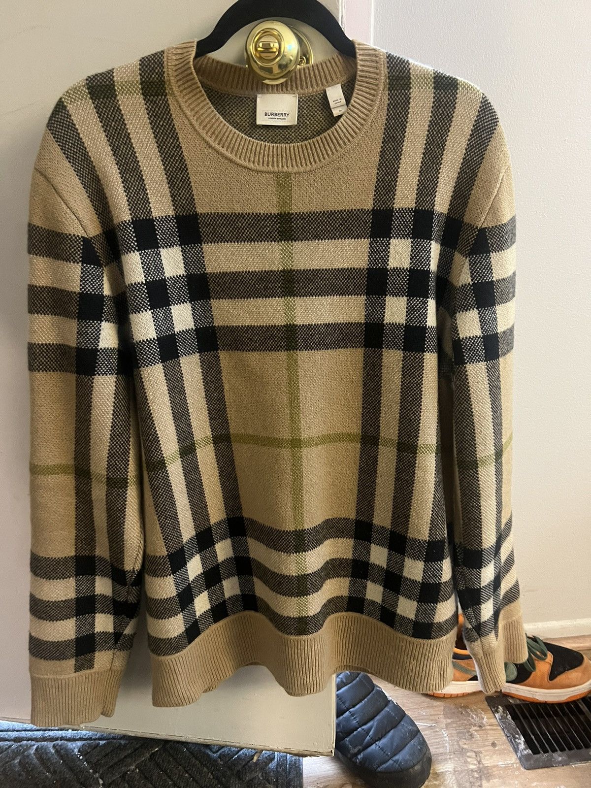 image of Burberry Knit Sweater in Beige, Men's (Size Medium)