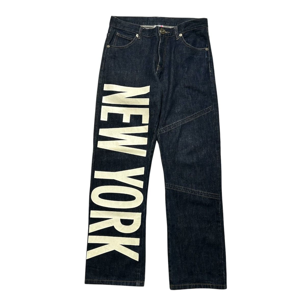 New York Yankees New York Yankees Embroidery Logo Denim Pants Size US 33 - 1 Thumbnail
