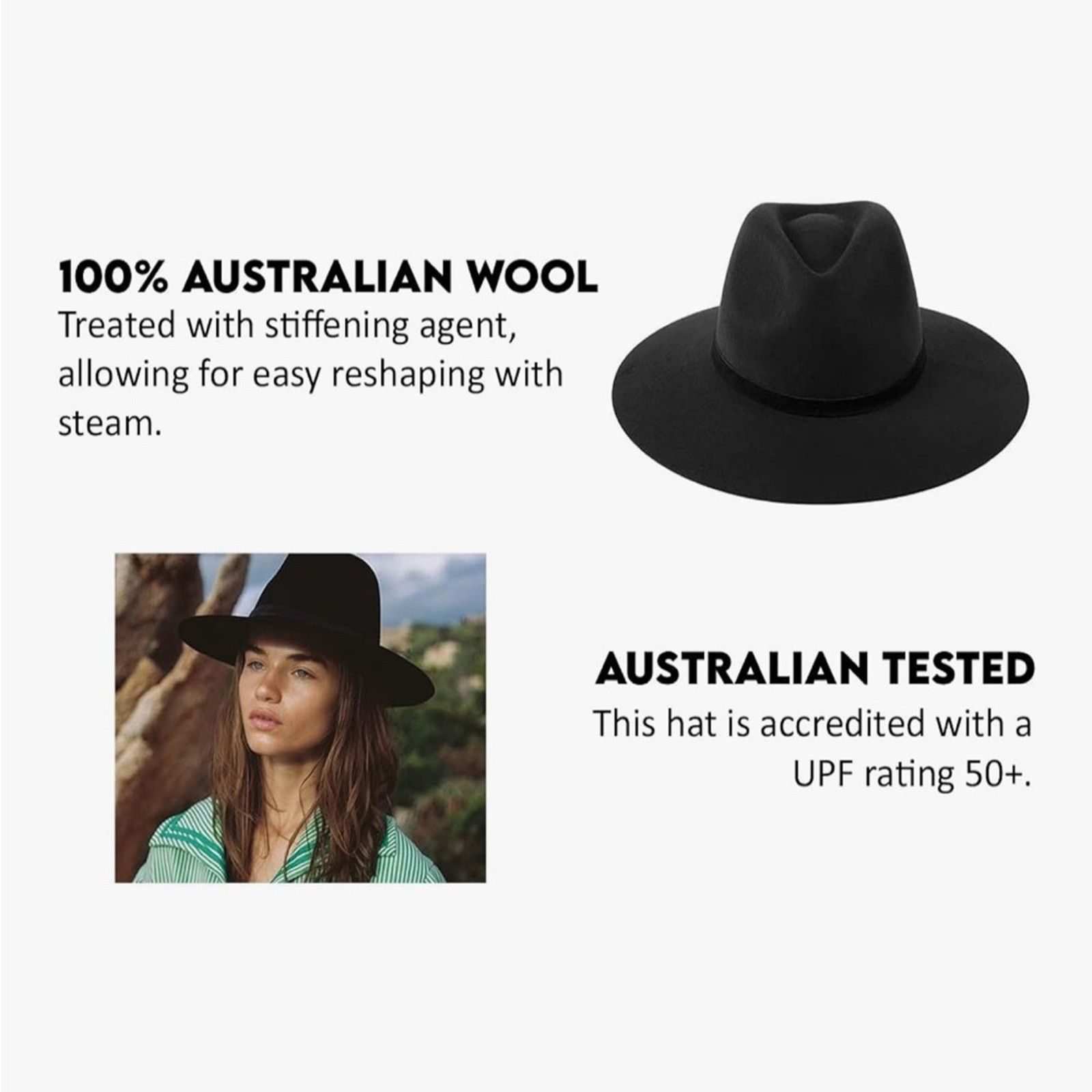 Lack of Color Lack of color the Grove wool Fedora NWT Large Size ONE SIZE - 2 Thumbnail