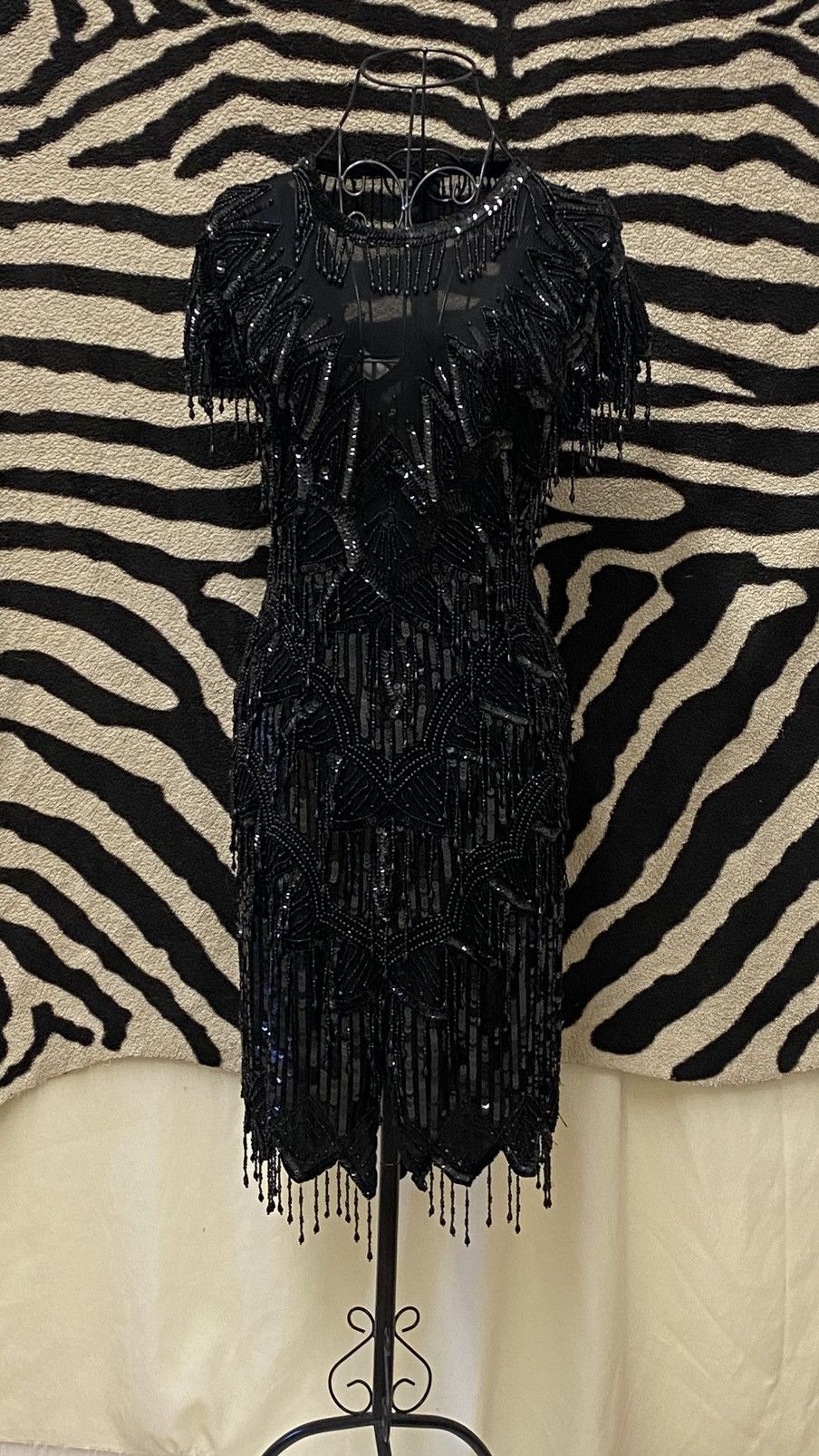 Vintage Handmade pure silk with rayon lining black burlesque dress Size S / US 4 / IT 40 - 3 Thumbnail