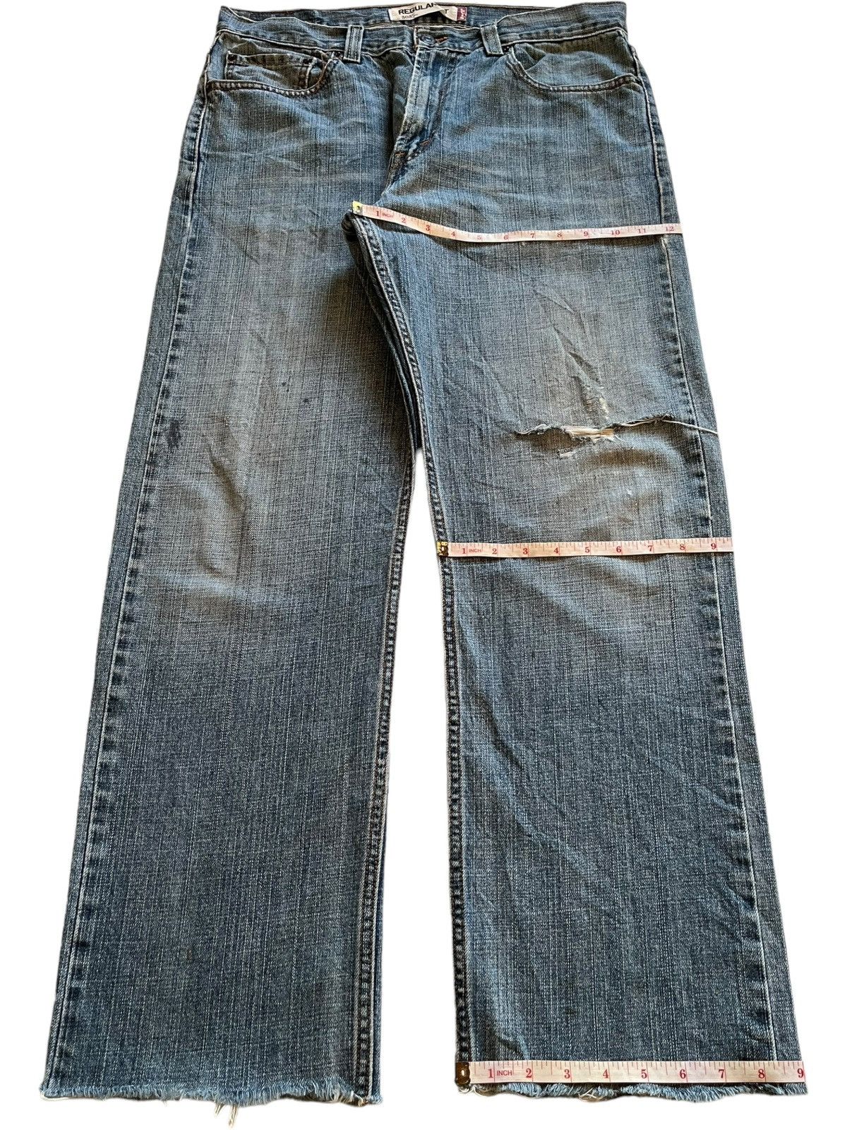 Levi's × Levi's Vintage Clothing Vintage 90s Levis 505 Blue Wash Distressed Baggy Jeans Size US 34 / EU 50 - 13 Thumbnail