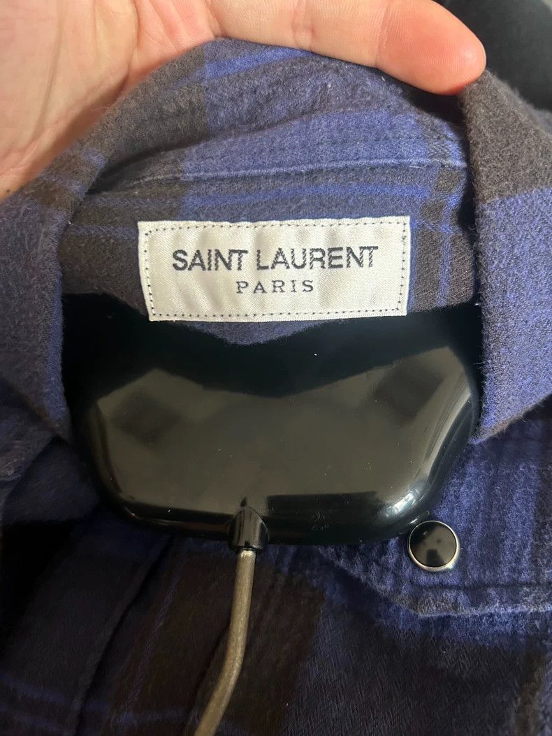 Saint Laurent Paris Saint Laurent Paris 2017 FW Black and Blue Plaid Shirt 2505 Size US S / EU 44-46 / 1 - 3 Thumbnail
