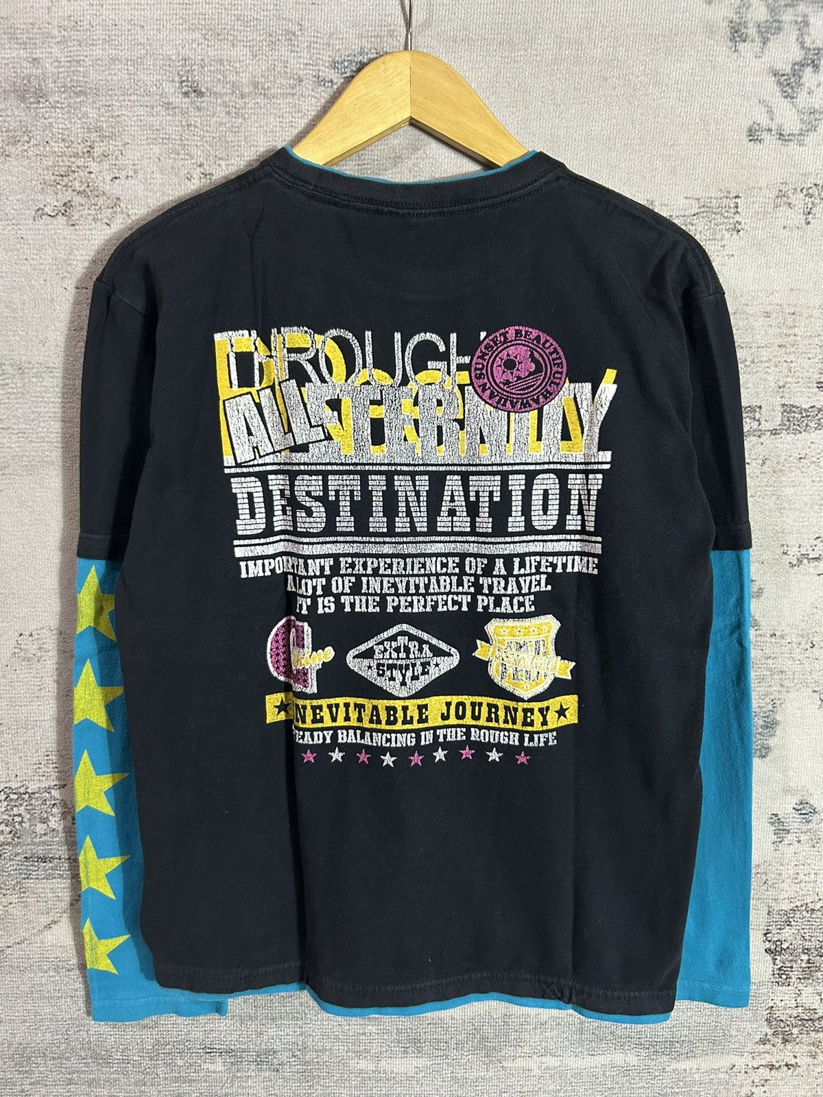 20471120 Japanese Punk Double layer longsleeve Y2k Style Size US M / EU 48-50 / 2 - 2 Thumbnail