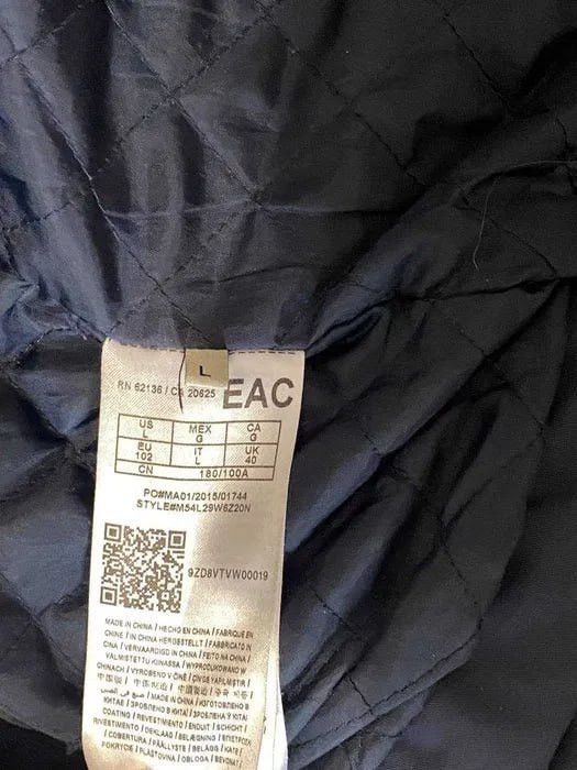 Guess Guess Men’s Navy Blue Asymmetrical Zip Quilted Jacket Size US L / EU 52-54 / 3 - 3 Thumbnail