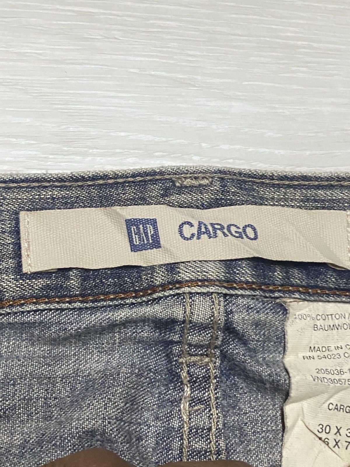 Gap × Yeezy Vintage Gap Cargo Denim Distressed Loose Jeans Size US 31 - 15 Thumbnail
