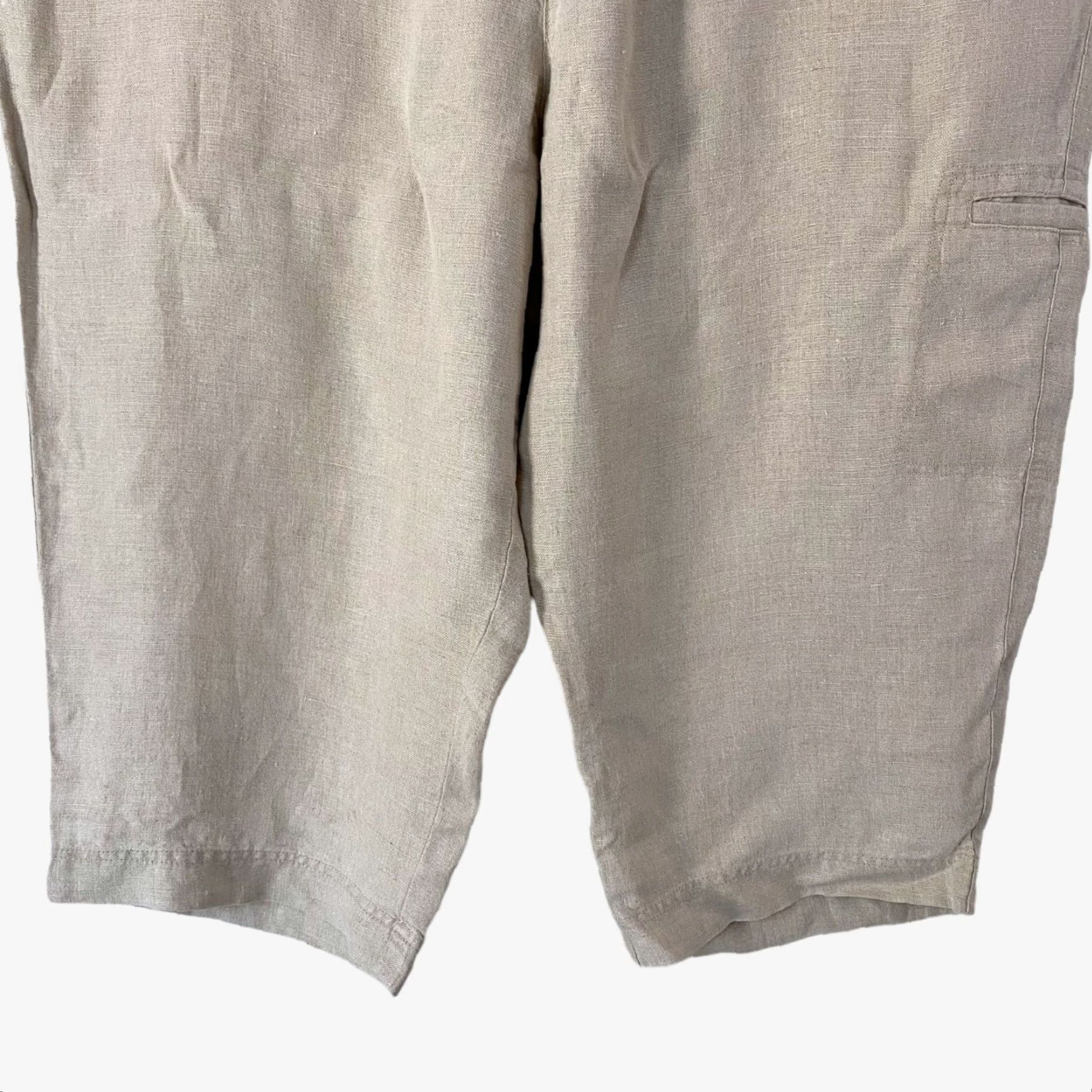 Liz Claiborne Liz Claiborne Livvy Linen Cropped Capri Pants Women's Petite 24P Tan Linen Snug Straight Cropped Pockets New With Tags Size 42" / US 20 - 5 Thumbnail