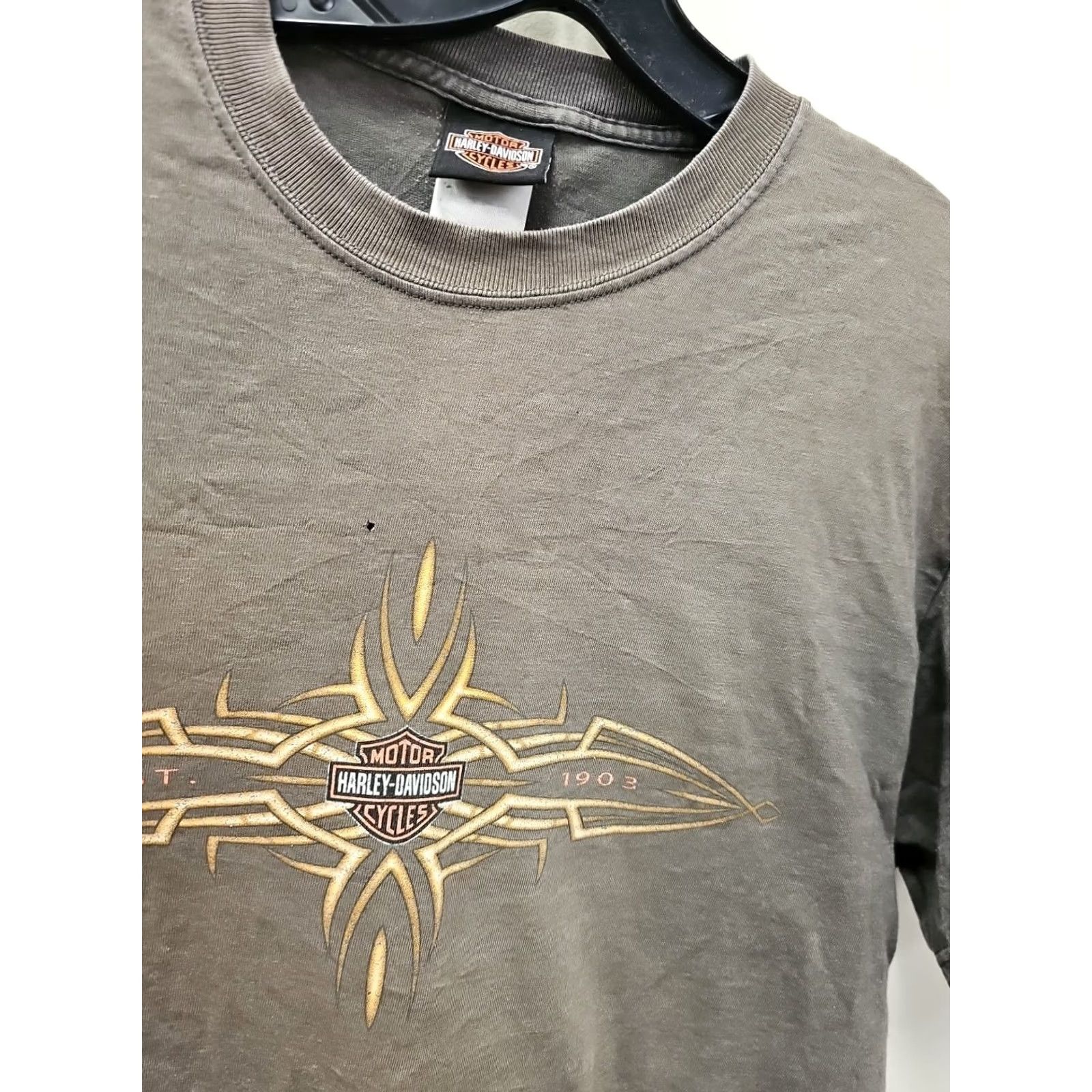 Harley Davidson VINTAGE Harley-Davidson Shirt Mens L Gray Graphic Print 90s Biker Grunge Rock T-Shirt Size US L / EU 52-54 / 3 - 3 Thumbnail