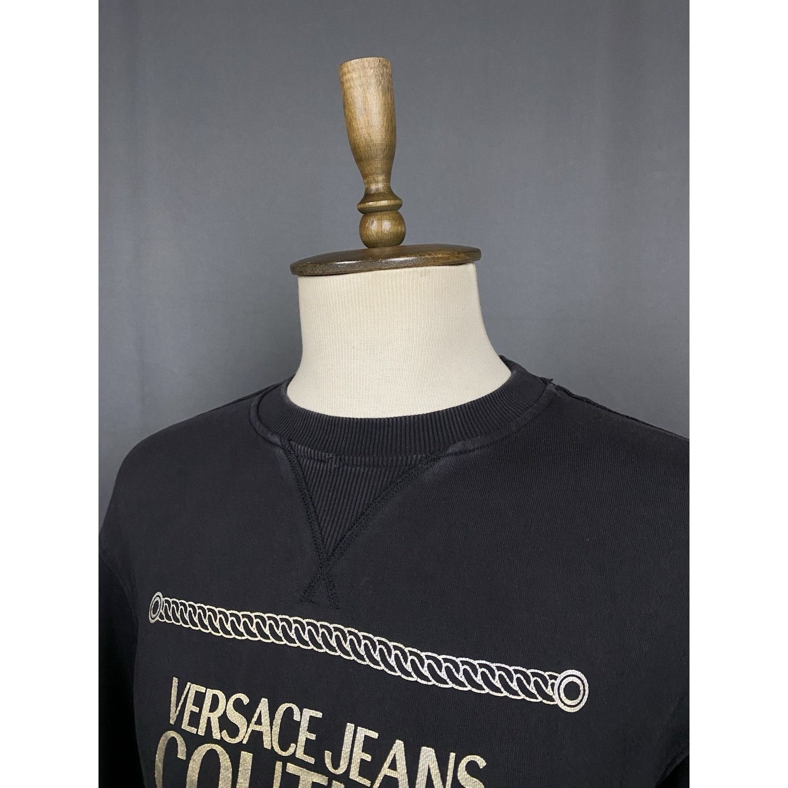 Versace Jeans Couture Versace Jeans Couture Big Logo Men's Black Crewneck Sweater Size US L / EU 52-54 / 3 - 5 Thumbnail