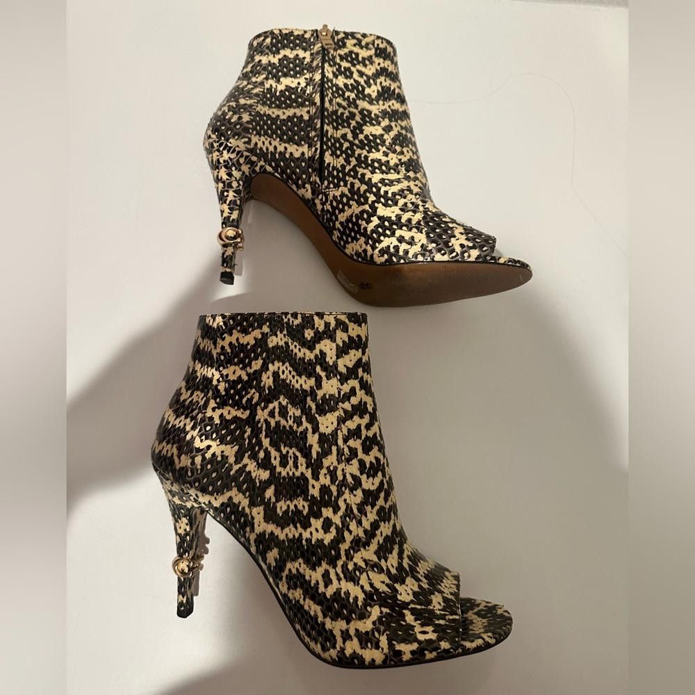 Coach COACH Remi Snakeskin Tan Black High Heel Ankle Booties 9 Size US 9 / IT 39 - 5 Thumbnail
