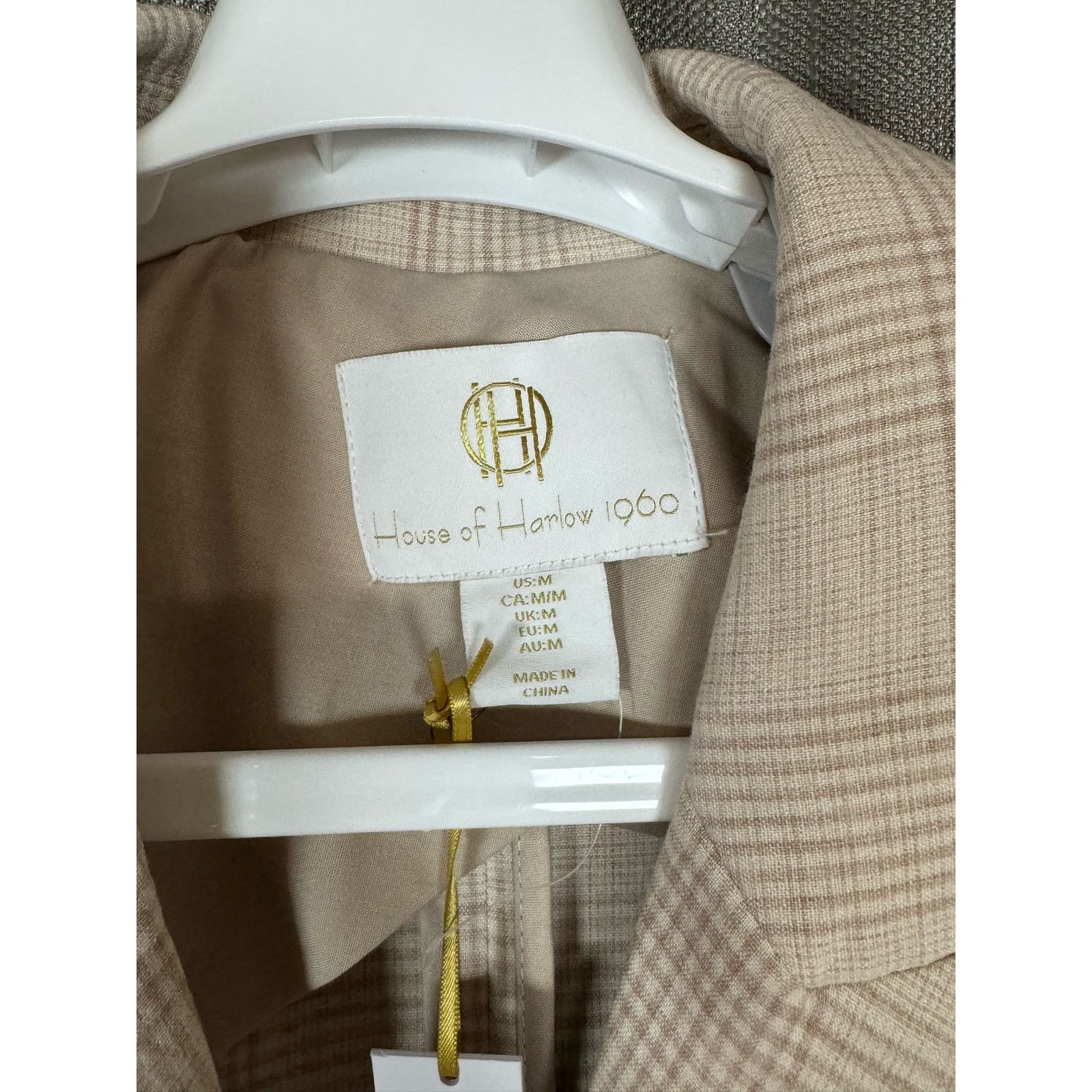 House of Harlow House of Harlow Tan Nude Double Breast Plaid Blazer Jacket Size M / US 6-8 / IT 42-44 - 5 Thumbnail