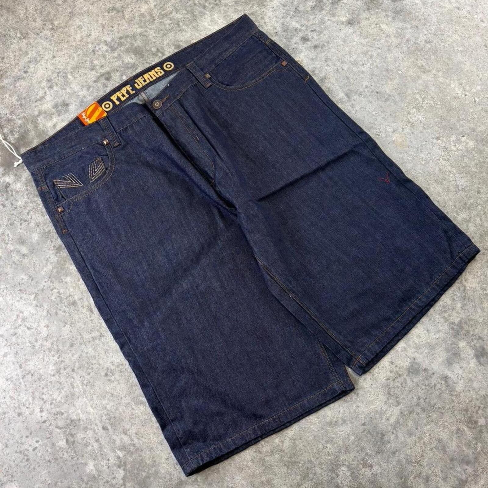 Pepe Jeans Pepe Y2K Grunge Wide Leg Baggy Embroidered Jorts Size US 42 / EU 58 - 7 Thumbnail