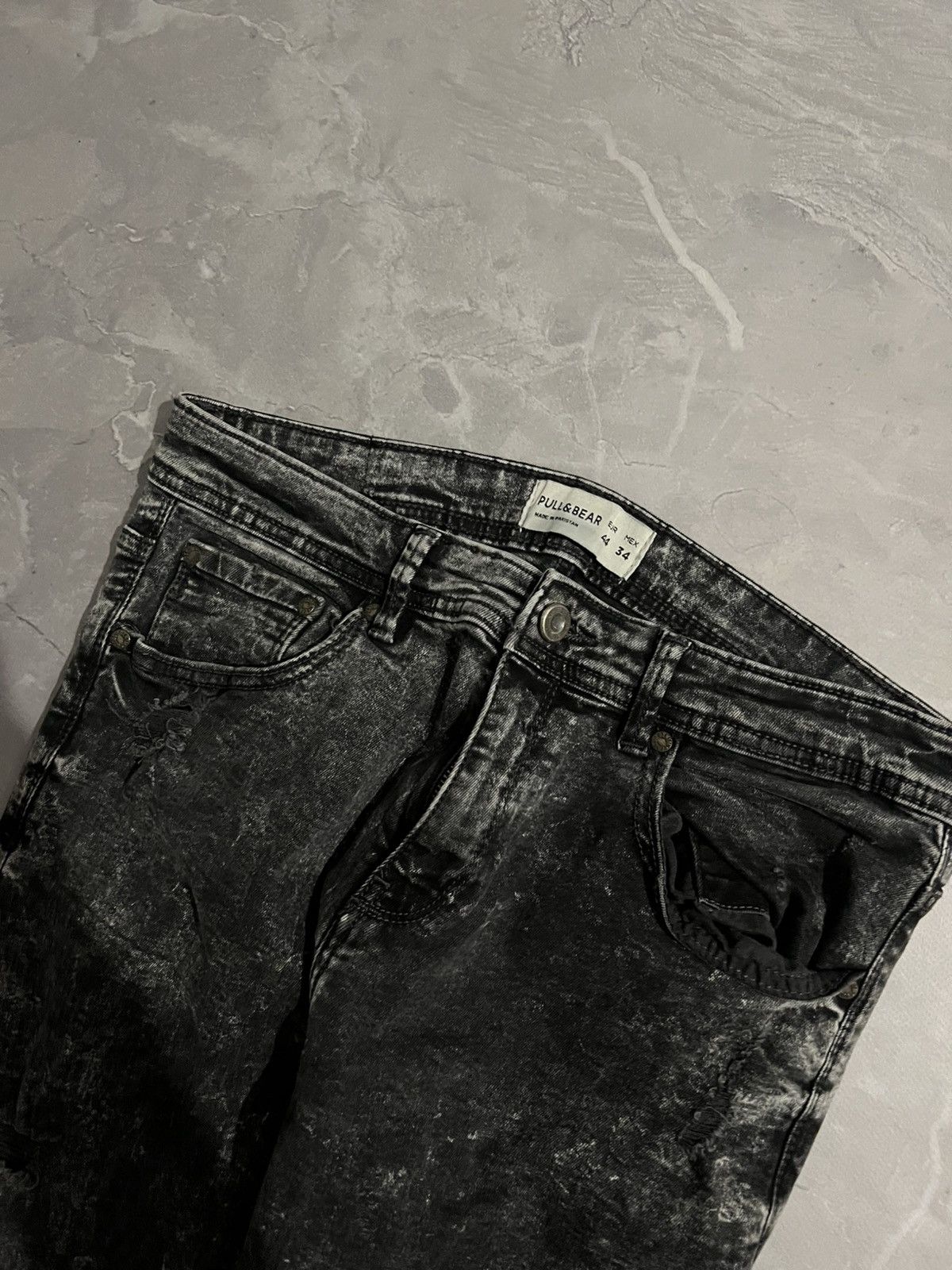 Japanese Brand Y2K Skinny Washed Faded Jeans / Tokyo Vibe Glamour / Grunge Size US 32 / EU 48 - 6 Thumbnail