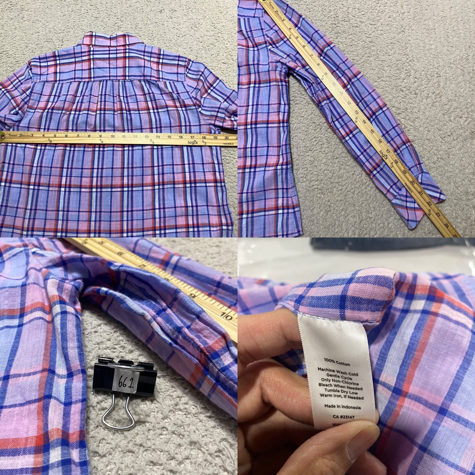 Talbots Talbots Womens Shirt M Multicolor Plaid Long Sleeve Button Up 100% Cotton Size M / US 6-8 / IT 42-44 - 8 Thumbnail
