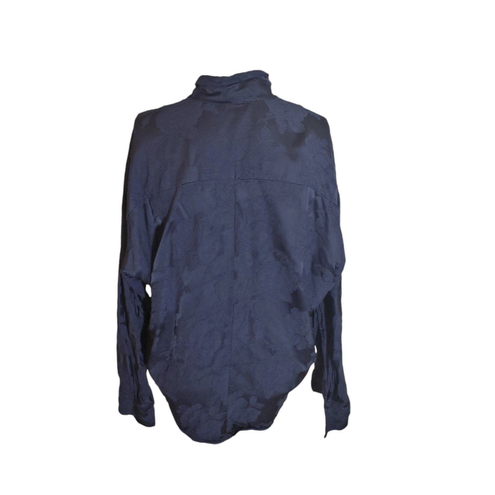 Vince Vince Floral Jacquard Popover Top Oversized Floral Damask Bl Size M / US 6-8 / IT 42-44 - 6 Thumbnail