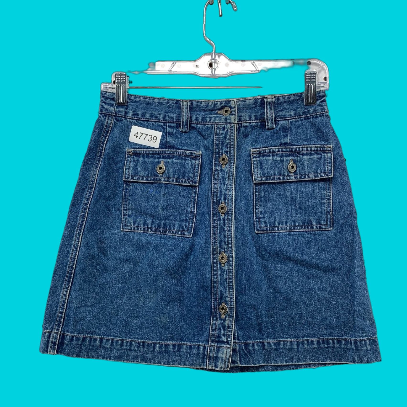 Gap Vintage Gap Cargo Denim Skirt Womens Size 4 Blue Y2K Pockets Button Front 26x16 Size 27" / US 4 / IT 40 - 1 Thumbnail