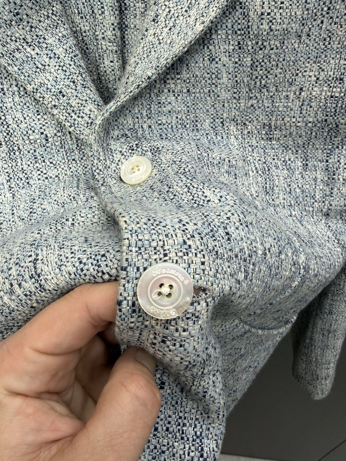 Finamore Finamore Napoli Textured Cotton Blazer Size 48 Size 38R - 7 Thumbnail