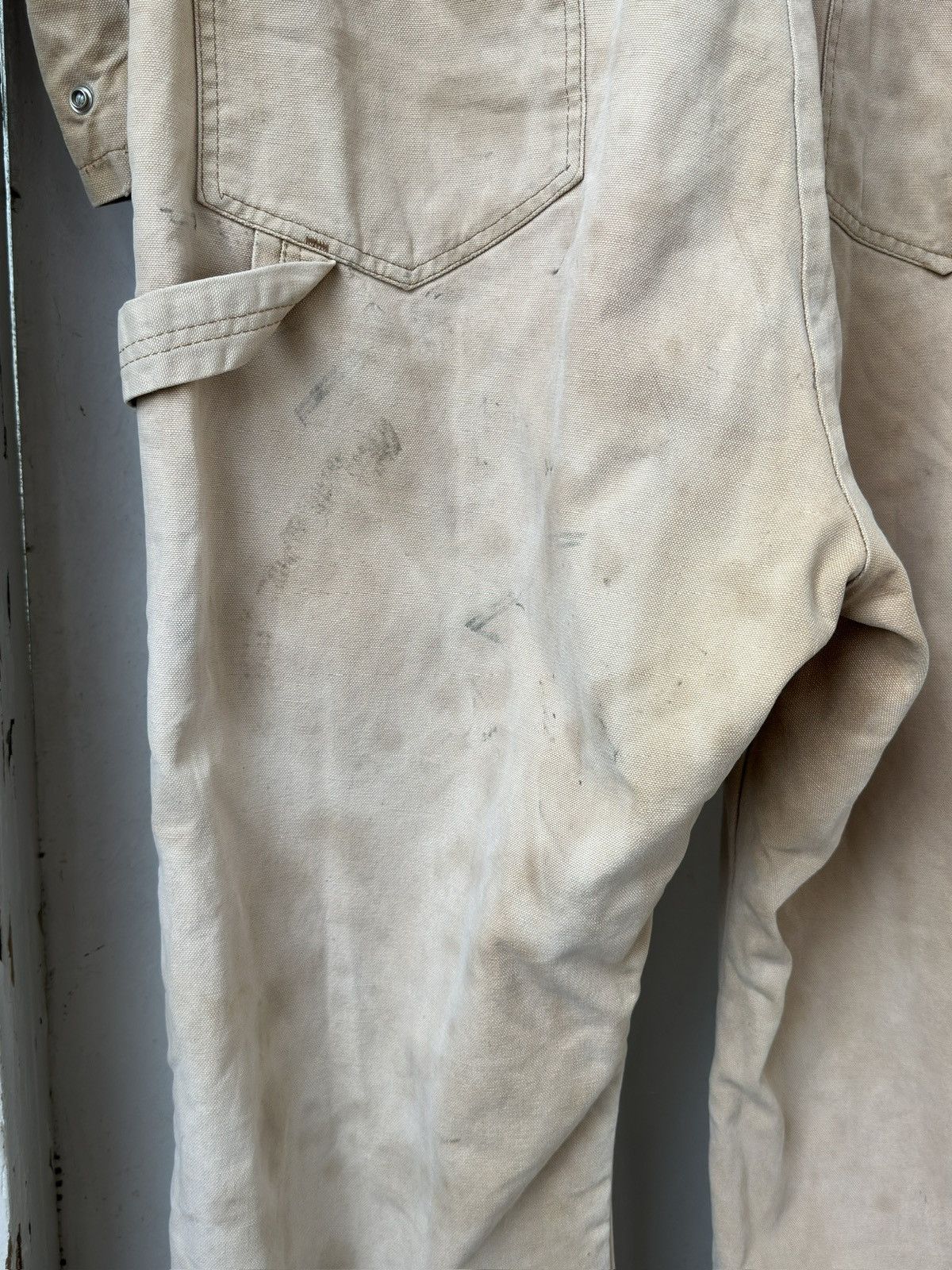 Carhartt Vintage Carhartt Style Beige Worn Carpenter Men’s Overalls Size US 34 / EU 50 - 18 Thumbnail