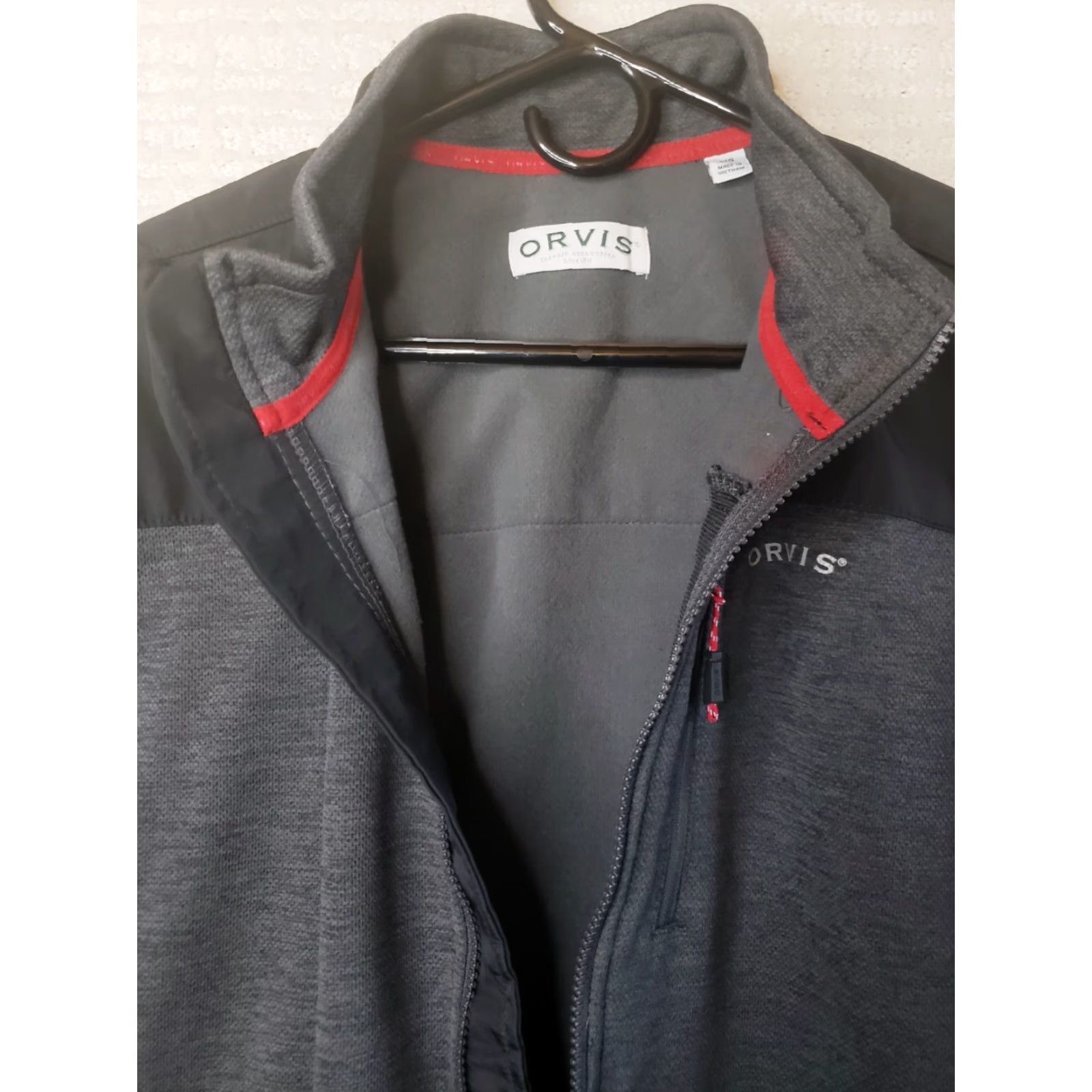 Orvis Orvis Jacket L Full Zip Fleece Lined Pockets Gray Black Mens Casual Windbreaker Size US L / EU 52-54 / 3 - 6 Thumbnail