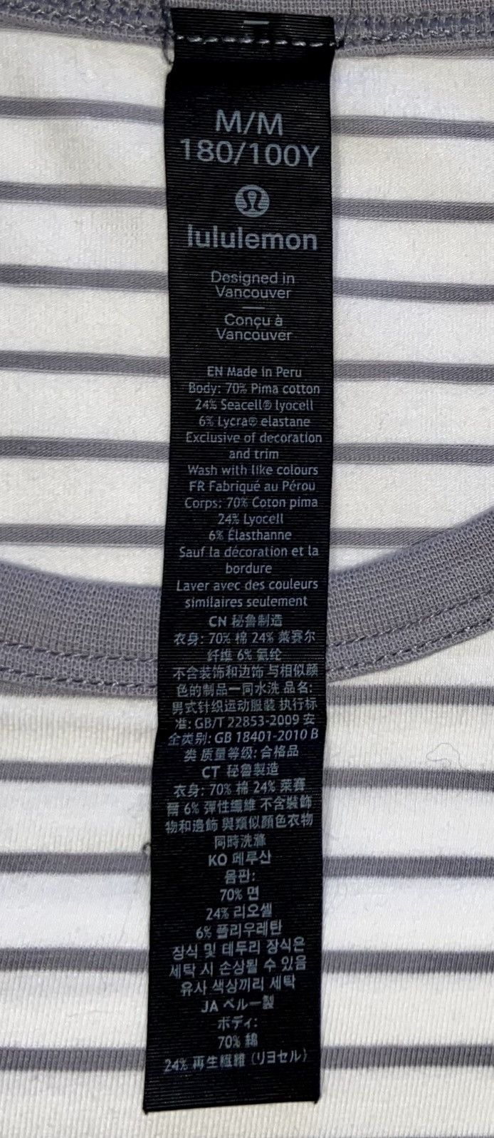 Lululemon Lululemon Mens Striped 5 Year Basic Tee Shirt M Size US M / EU 48-50 / 2 - 4 Thumbnail