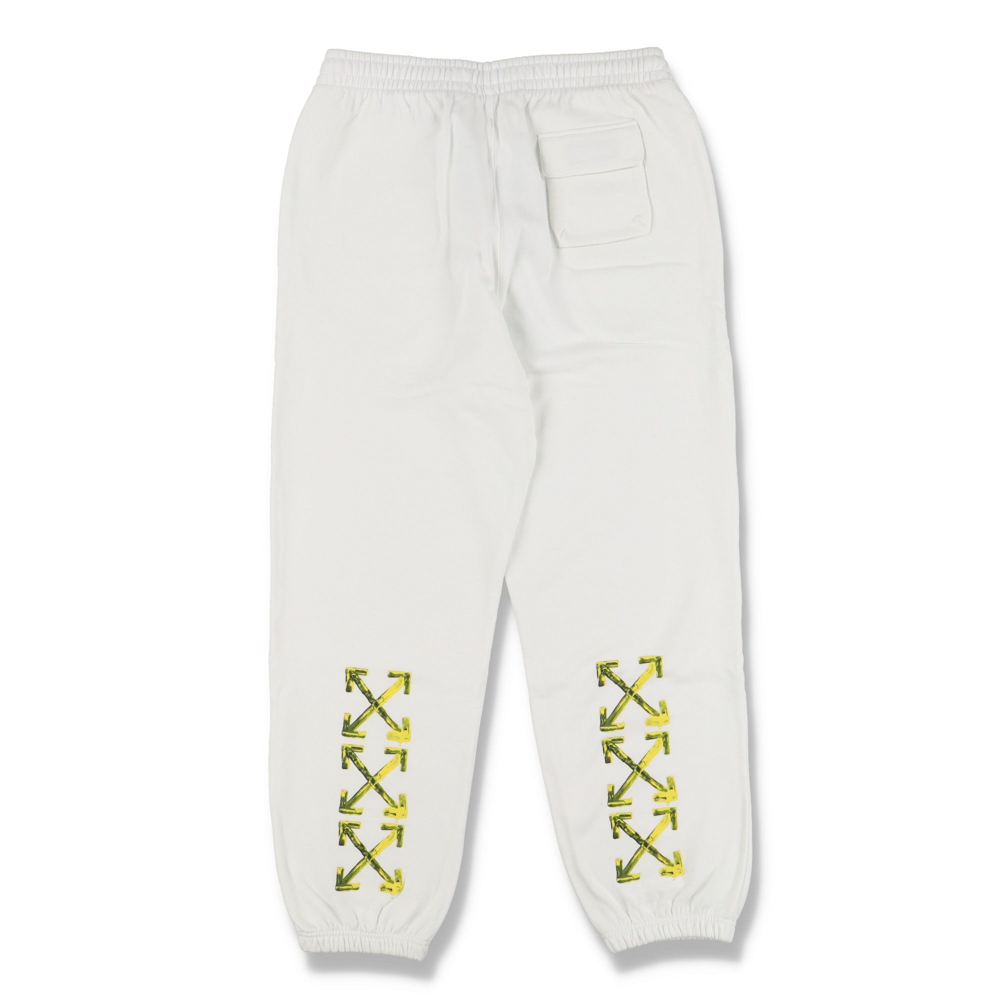 image of Off White White And Yellow Acrylic Arrows Sweatpants, Men's (Size 38)