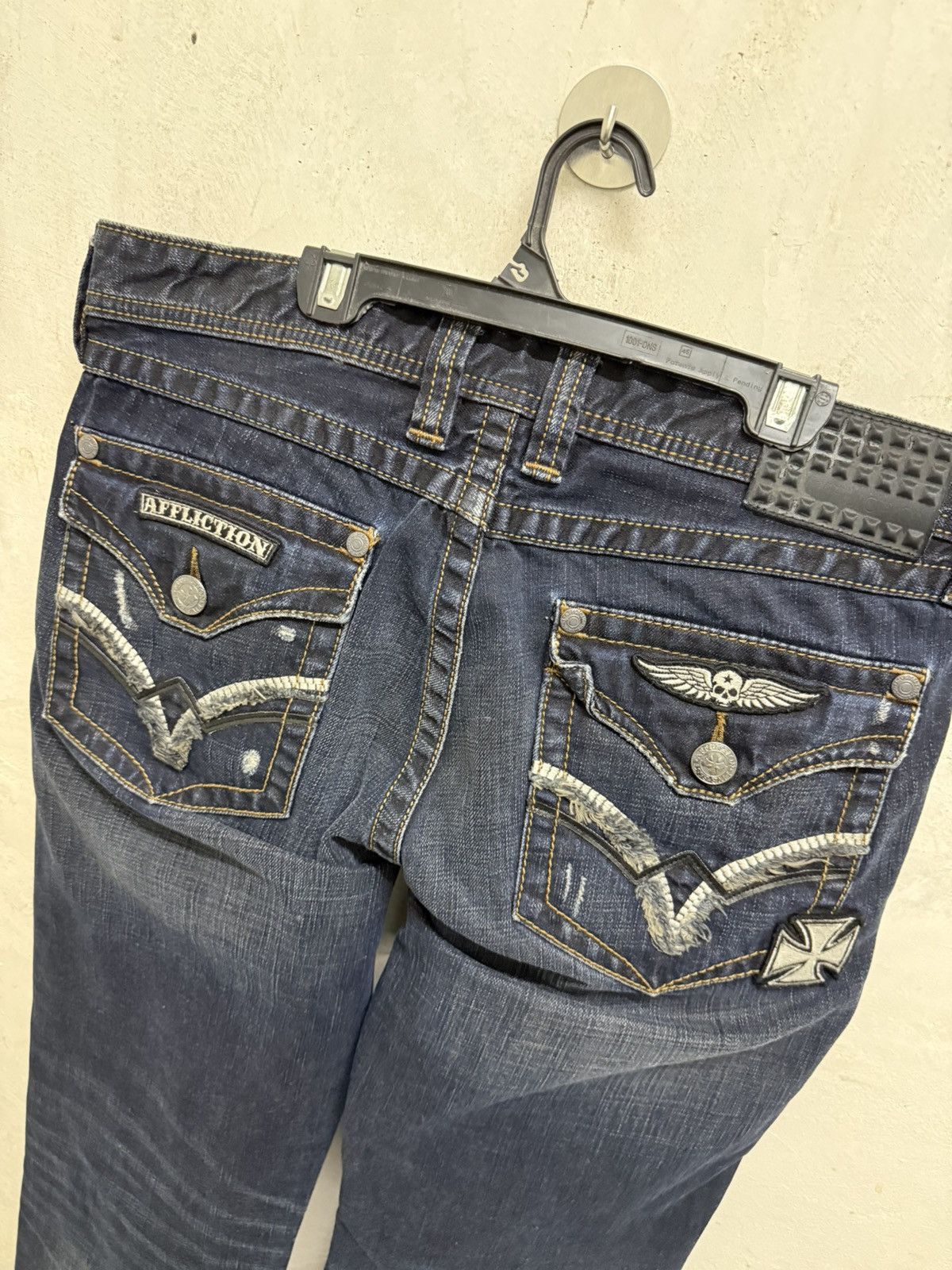 Affliction Distressed Affliction Cross Patches Baggy Grunge y2k Jeans Size US 36 / EU 52 - 6 Thumbnail