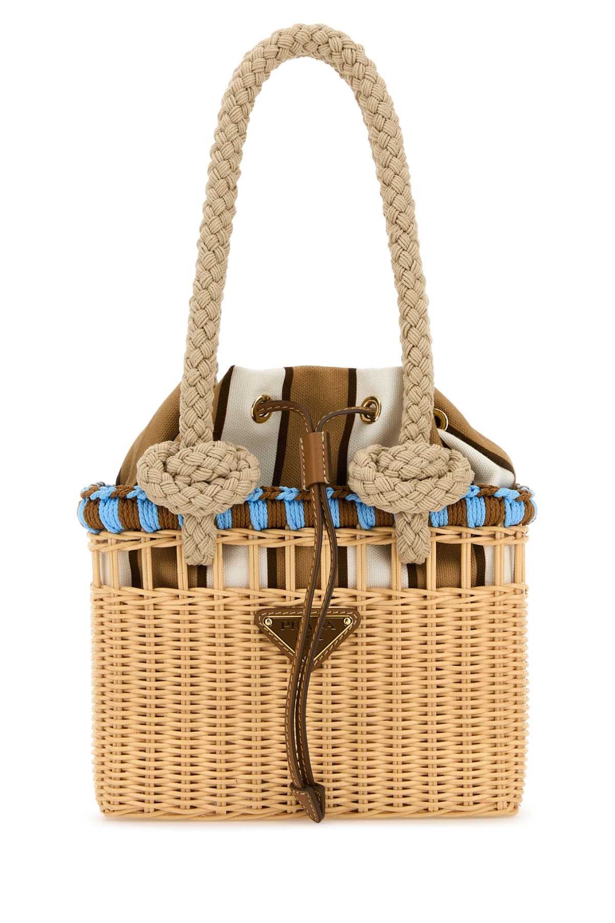 Prada Wicker Mini Shopping Bag Size ONE SIZE - 1 Thumbnail
