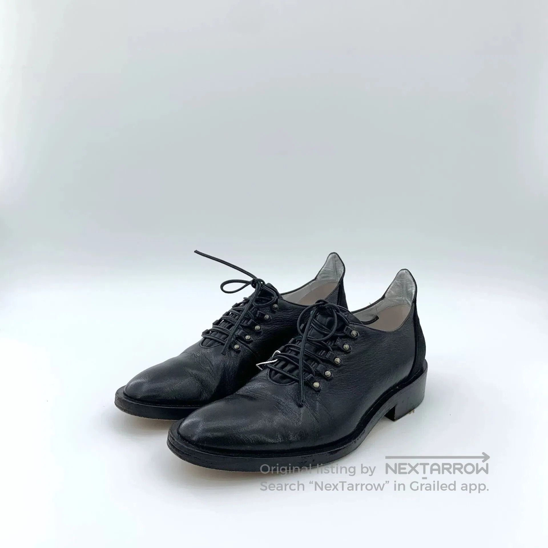 Givenchy Givenchy Black Lace-Up Derby Flats. Size US 5 / IT 35 - 1 Thumbnail