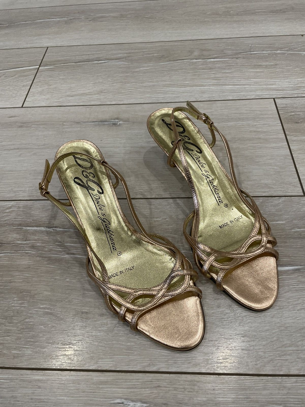 Dolce & Gabbana Dolce&Gabbana gold heels size 39 1/2 Size US 9.5 / IT 39.5 - 1 Thumbnail