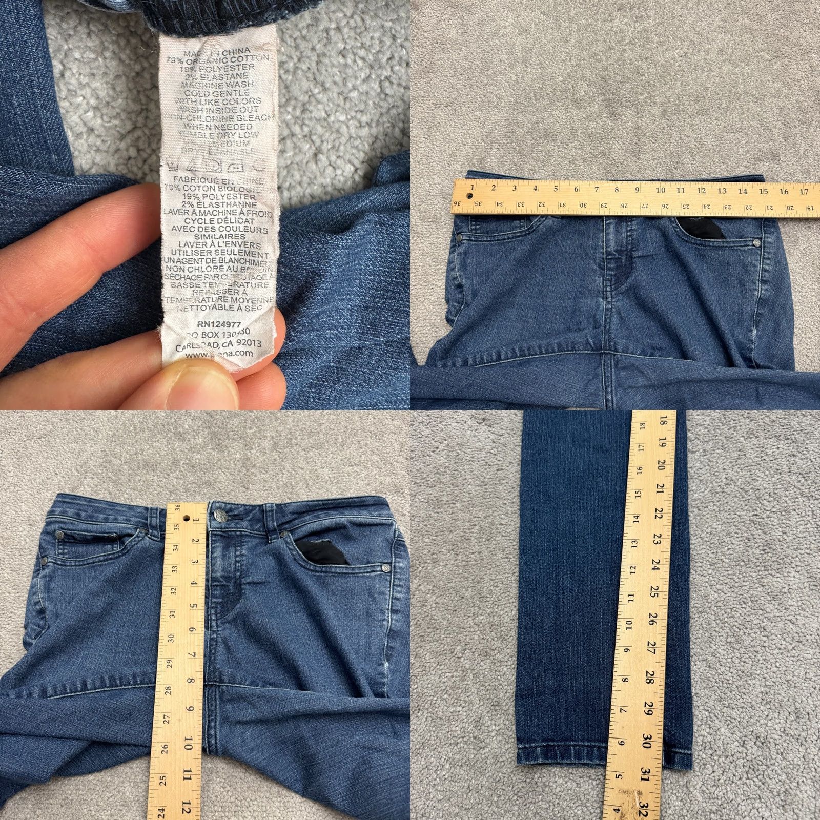 Prana Prana Kayla Mid Rise Skinny Jeans Womens 4/27 Blue Denim Stretch Casual Size 27" / US 4 / IT 40 - 8 Thumbnail