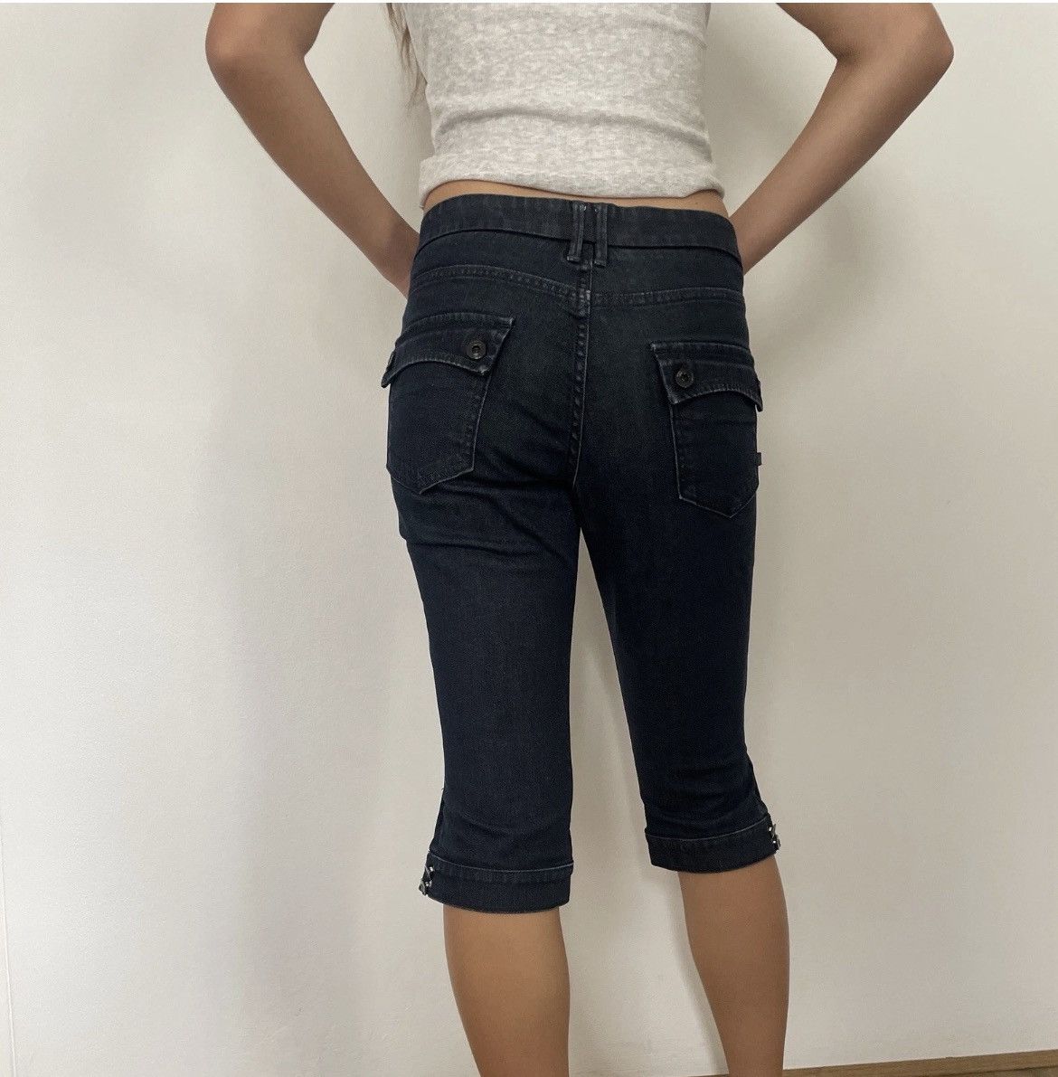 Hugo Boss HUGO BOSS Indigo Dark Denim 3/4 Capri Jeans Size 32" / US 10 / IT 46 - 4 Thumbnail