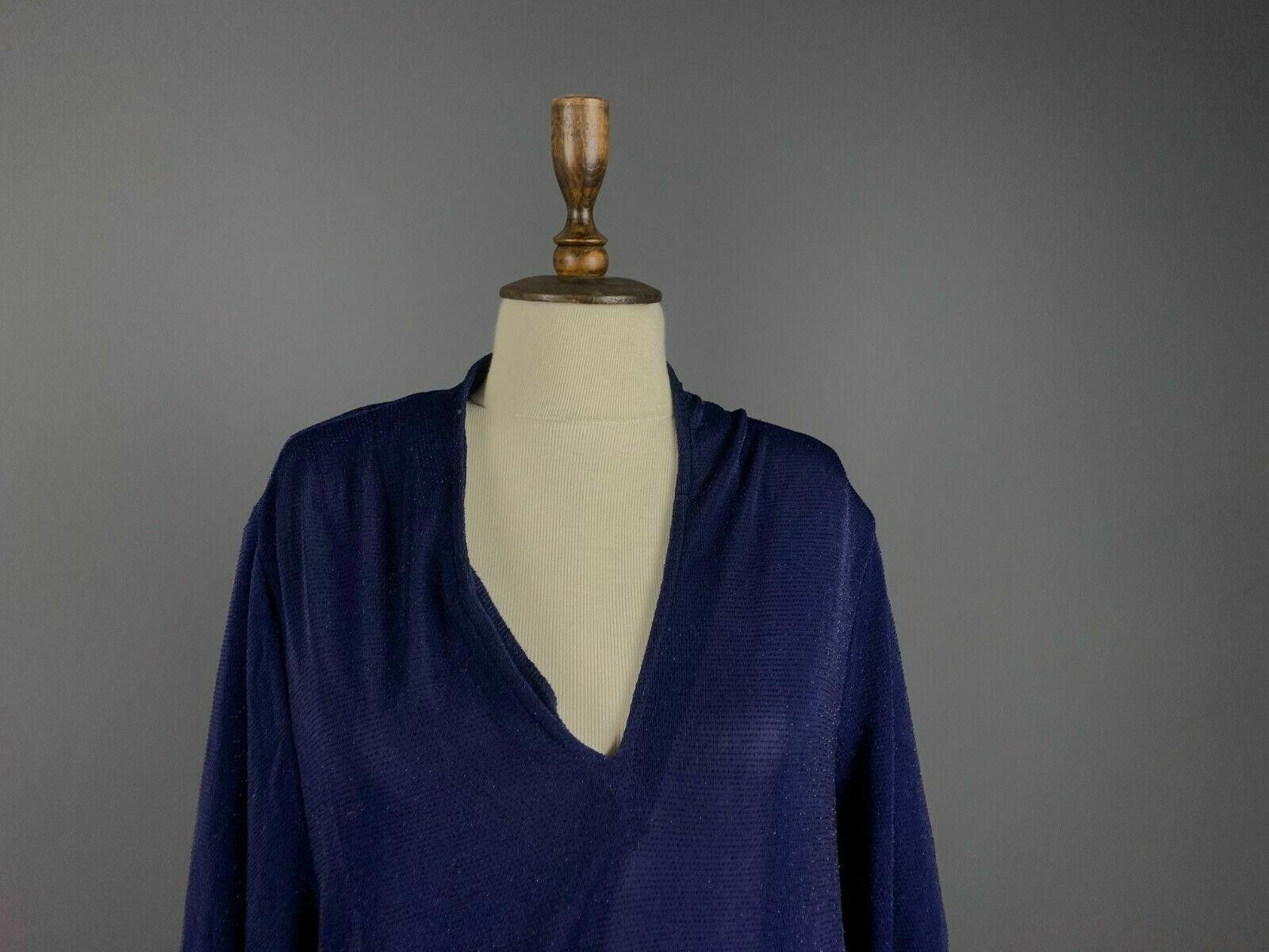 Gianni Valentino Ladies Ganni Blue Long Sleeve V-Neck A-Line Dress Size XS Size XS / US 0-2 / IT 36-38 - 2 Thumbnail