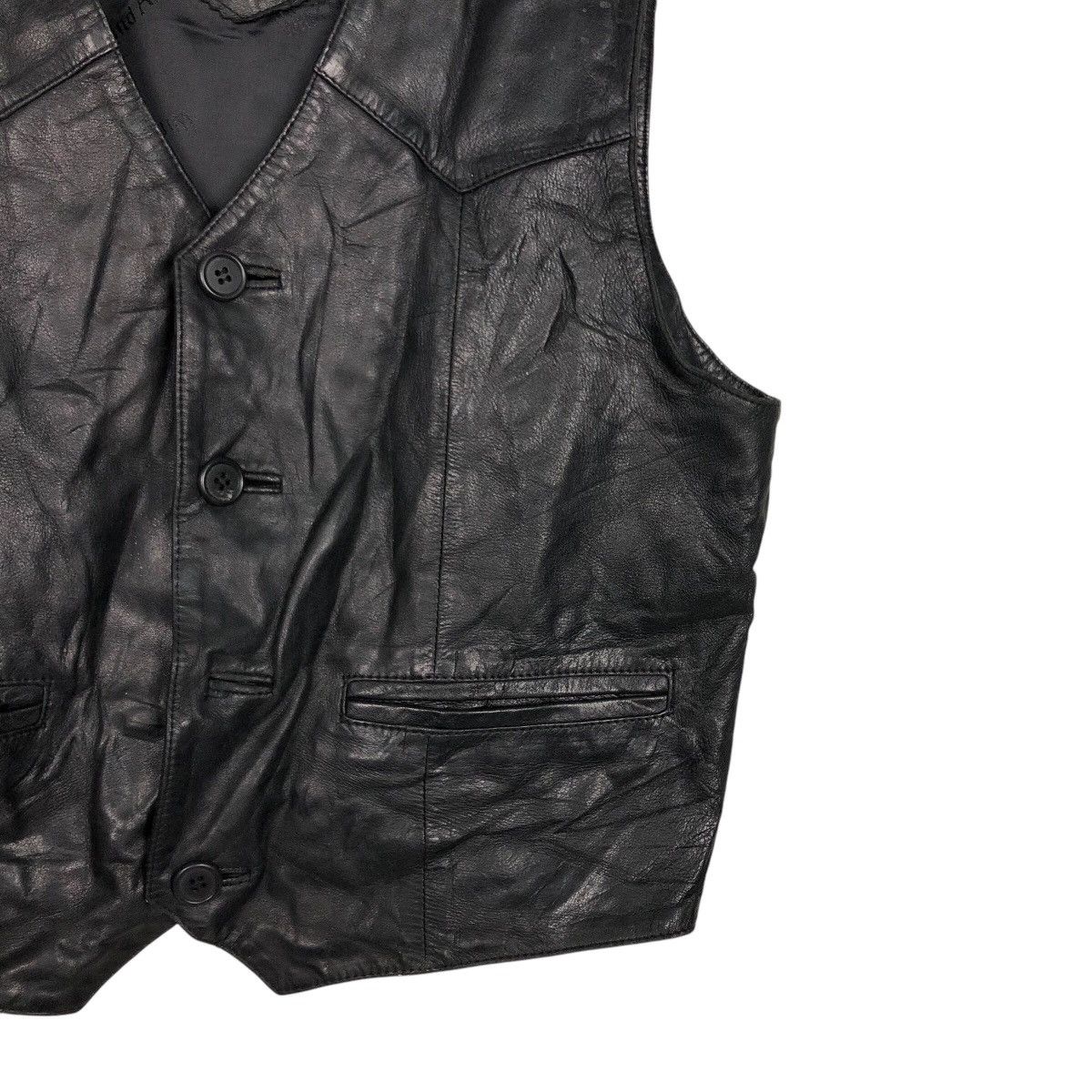 Japanese Brand 📌Rich Black Vintage Vest Leather Wind Armour Issey Miyake Size US M / EU 48-50 / 2 - 6 Thumbnail