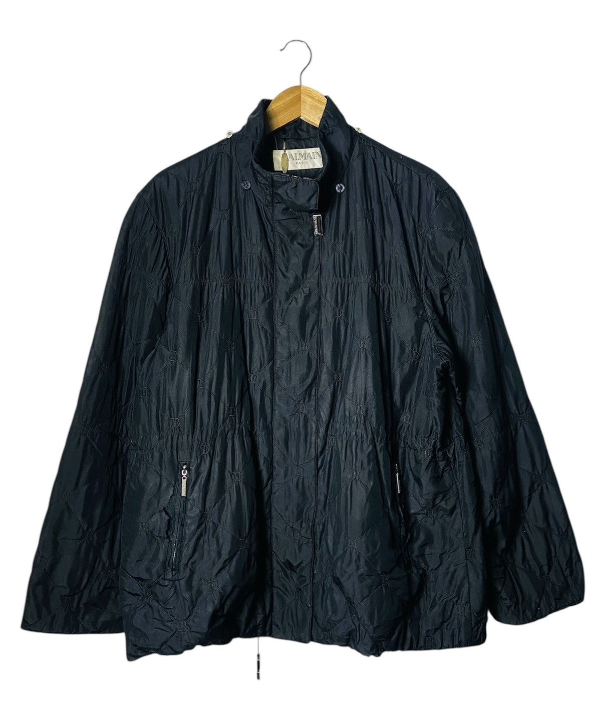 Balmain Vintage Balmain Nylon Zipper Distressed Jacket Size US L / EU 52-54 / 3 - 1 Thumbnail