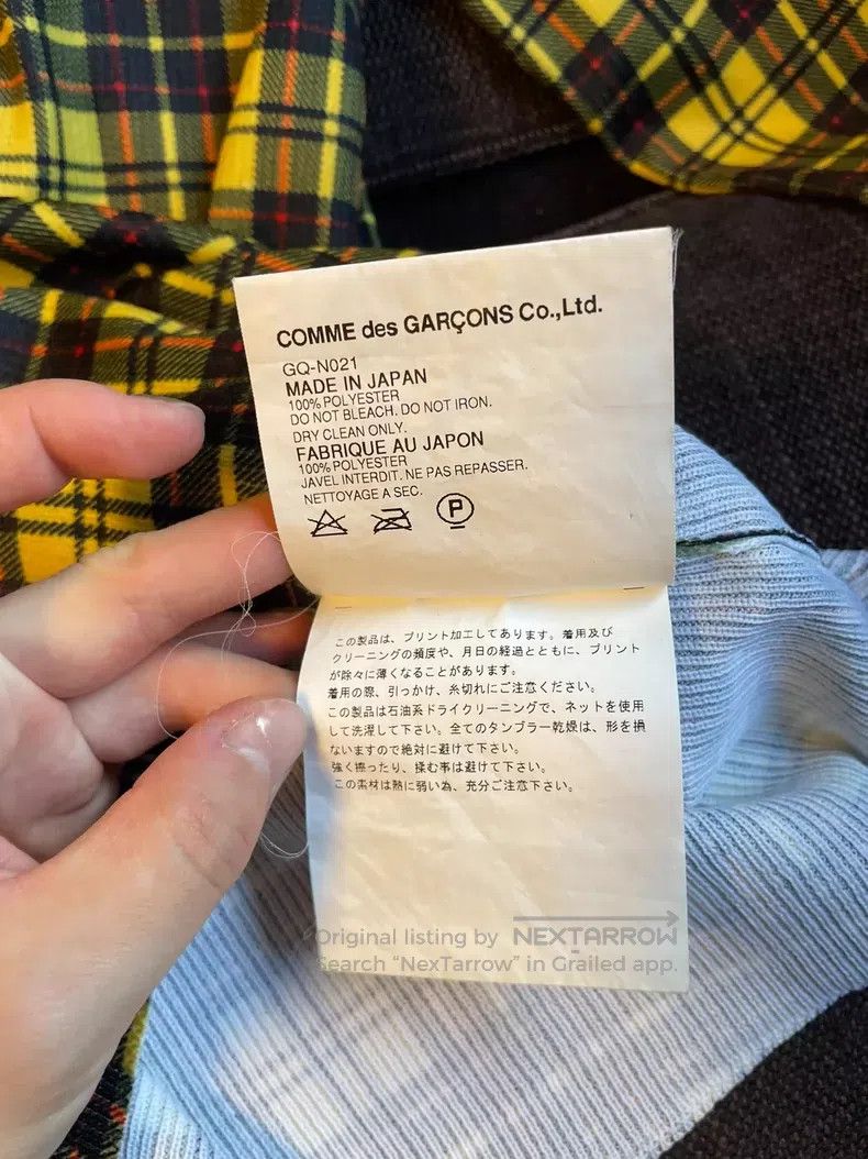 Comme des Garcons Comme Des Garcons Plaid three-quarter sleeve V-neck ruffle Size S / US 4 / IT 40 - 6 Thumbnail