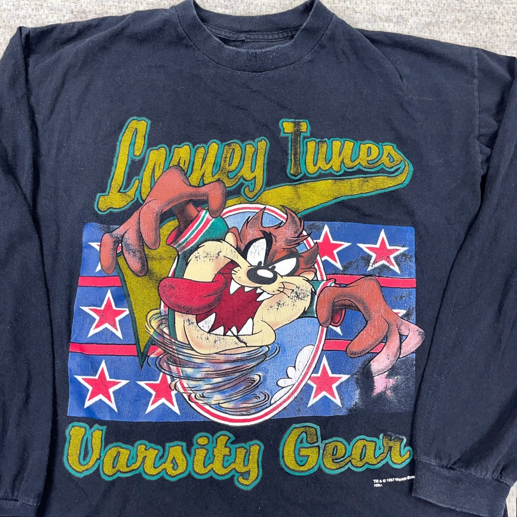 Vintage VINTAGE Looney Tunes Shirt Men Large Crew Neck 1990s Black T-Shirt Tasmanian Devil Tasmanian Devil 90s Cartoon Retro Mens Size US L / EU 52-54 / 3 - 2 Thumbnail