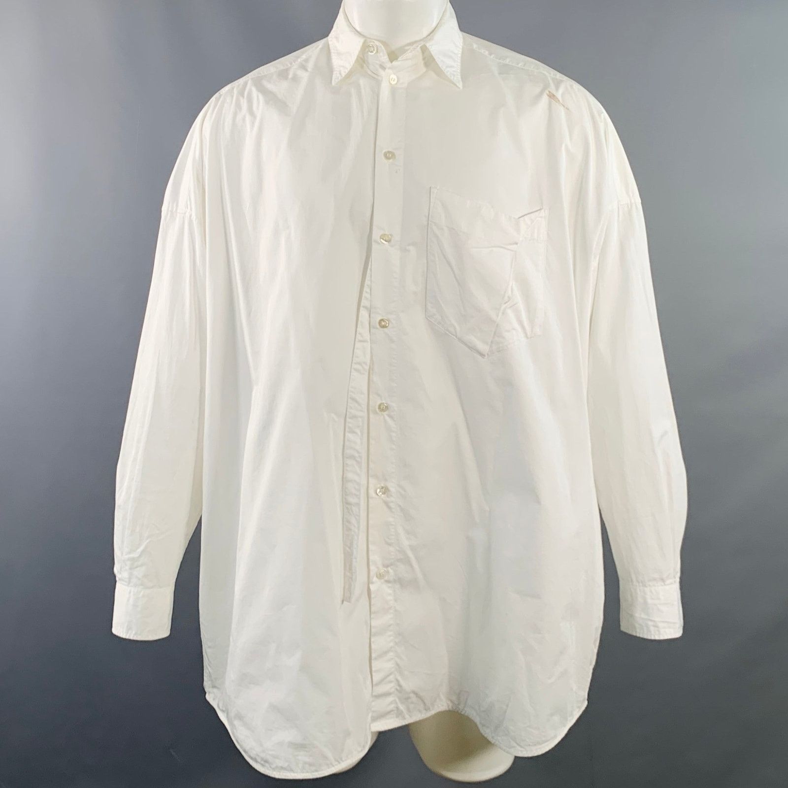 Other Size S White Cotton Oversized One Pocket Volume Shirt Size US S / EU 44-46 / 1 - 1 Thumbnail