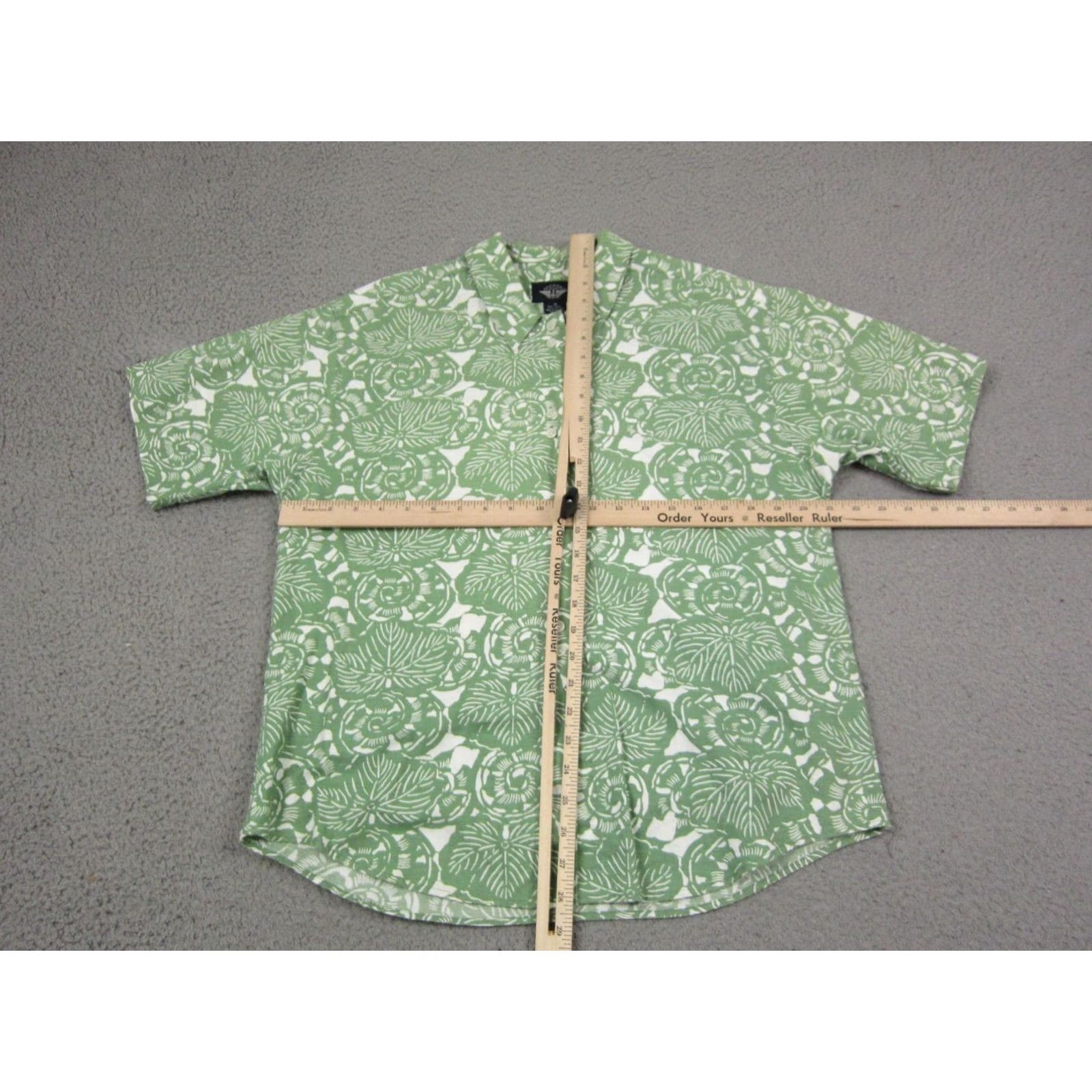 Dockers VINTAGE Dockers Shirt Mens M Green White Floral Leaf Linen Cotton 90s Button-Up Collared Short Sleeve Size US M / EU 48-50 / 2 - 7 Thumbnail