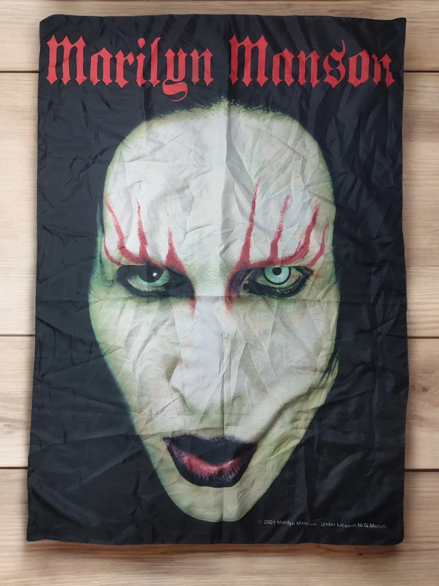 Band Tees Marilyn Manson 2001 Head Poster Flag Size ONE SIZE - 1 Thumbnail