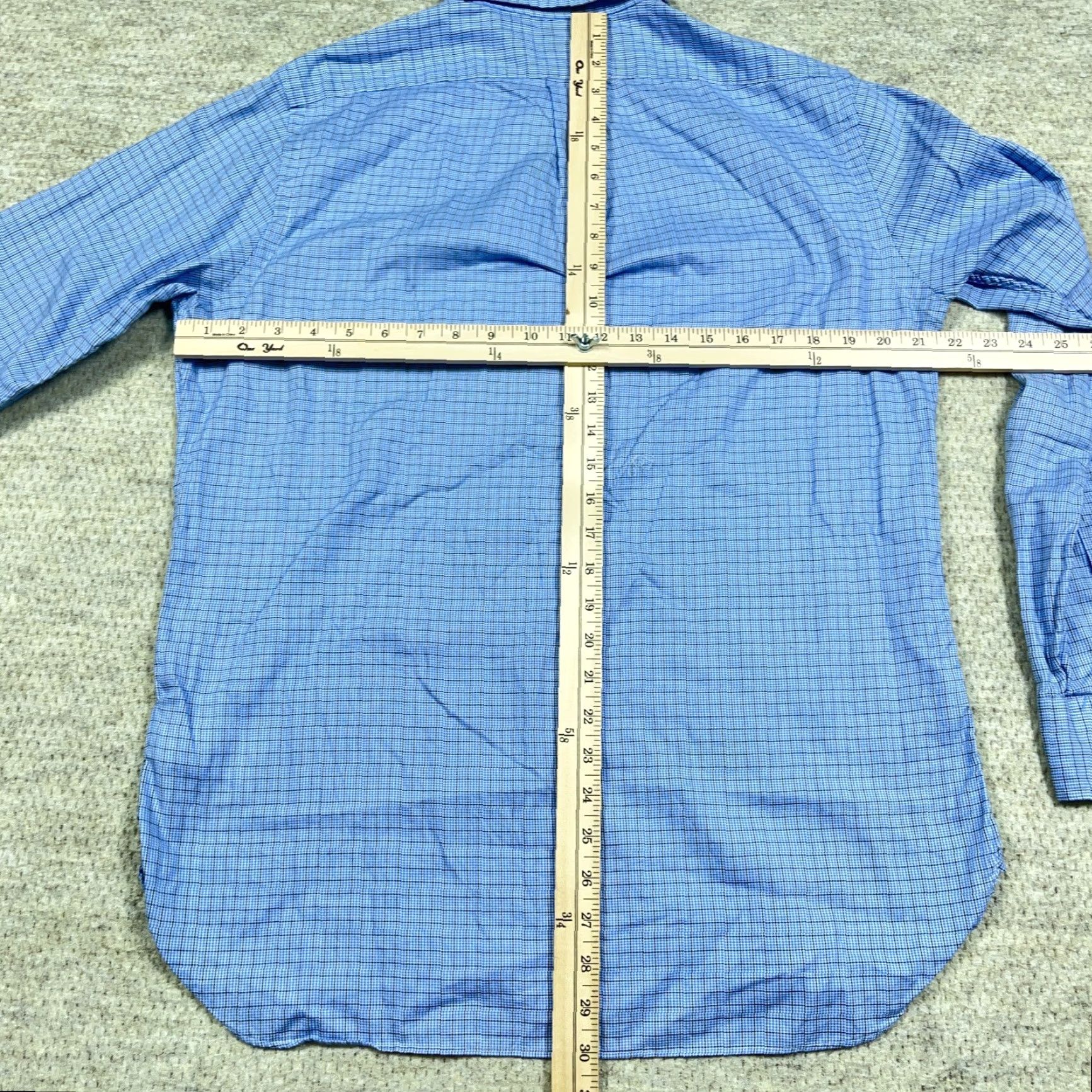 Ralph Lauren Ralph Lauren Shirt Men Medium 15.5 34 Blue Plaid Button Up Houndstooth Poplin Size US M / EU 48-50 / 2 - 7 Thumbnail