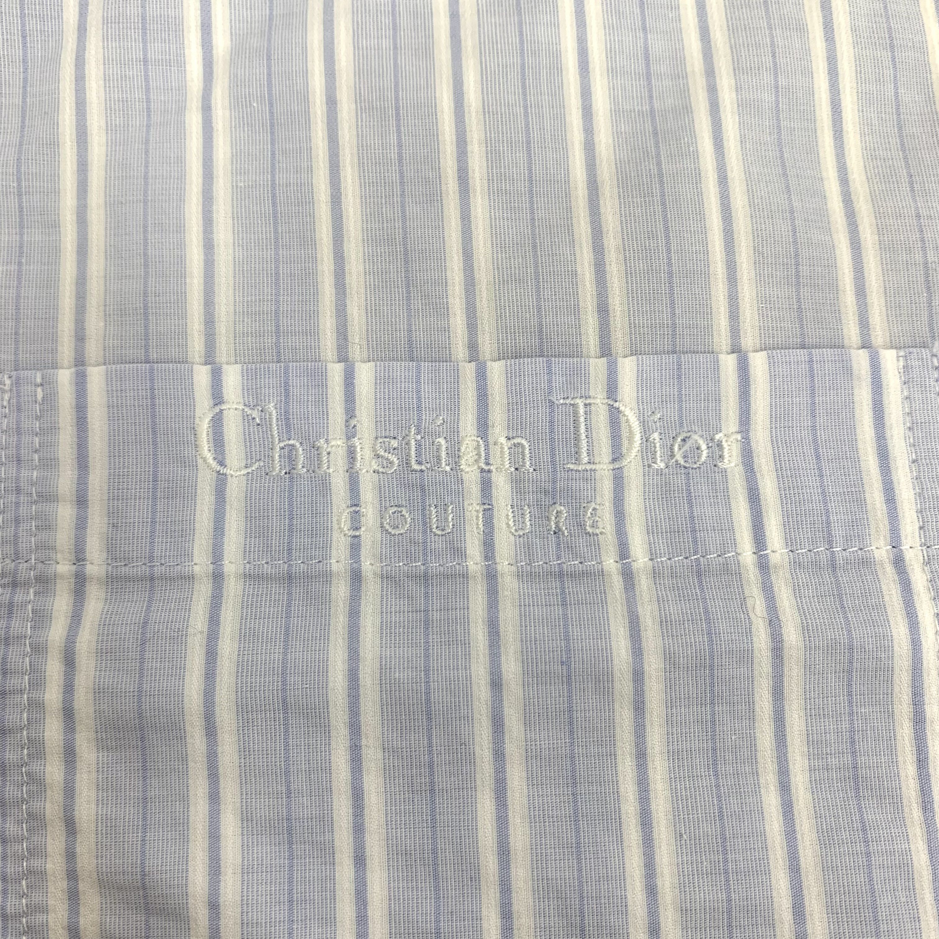 Dior Dior Light Blue Striped Half-Zip Polo Tee (Size 46) Size US S / EU 44-46 / 1 - 3 Thumbnail