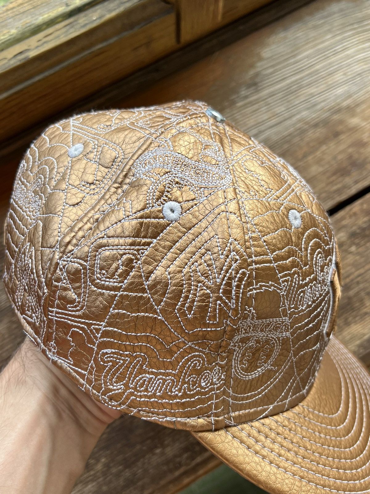 New Era Vintage Leather New York Yankees Cap New Era Y2K Size ONE SIZE - 10 Thumbnail