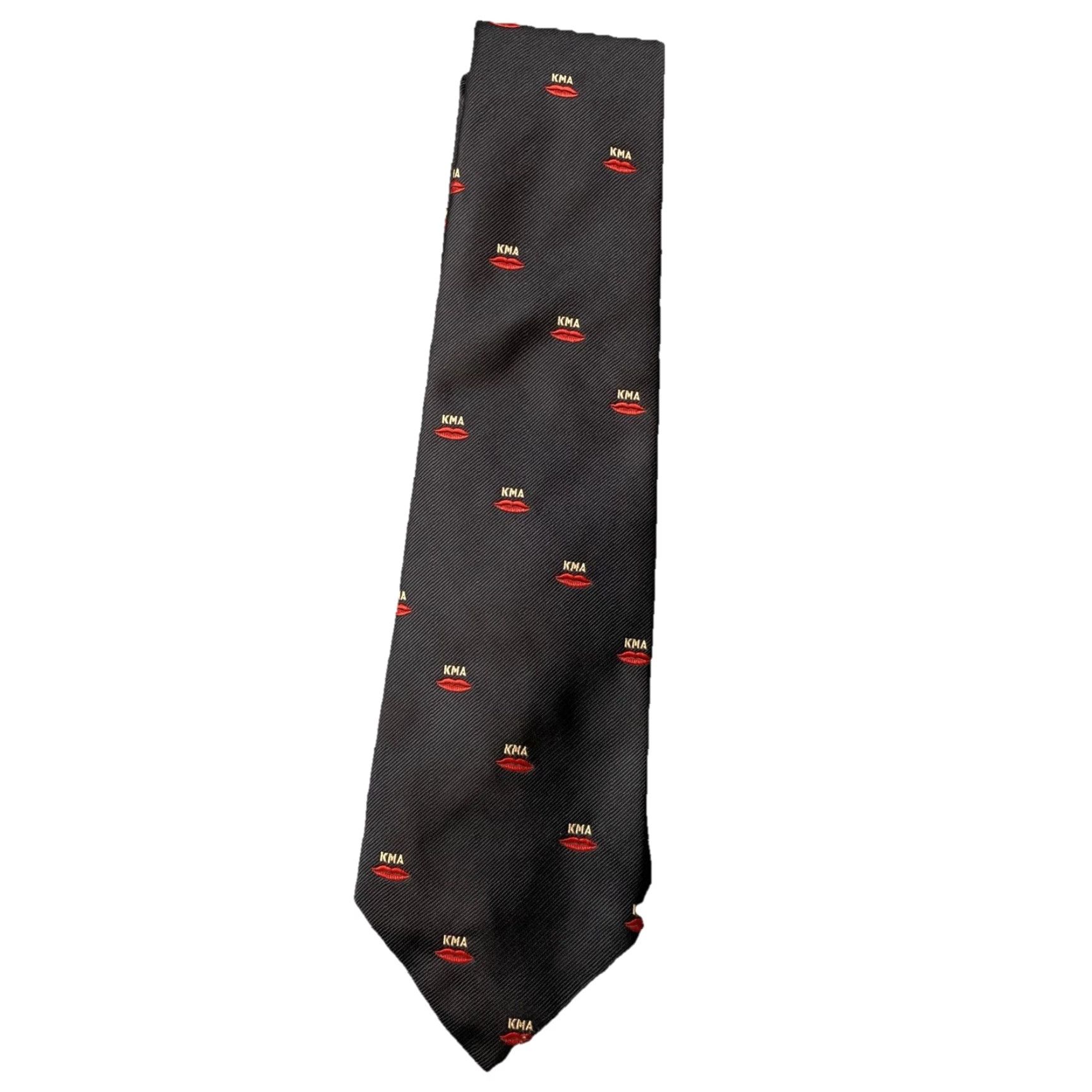 Vintage VINTAGE Chipp Tie Men Lips KMA Kiss My Ass New York New Haven Blue 57"-60" Adjustable 1 Size Designer Theme Vintage Mens Size ONE SIZE - 3 Thumbnail