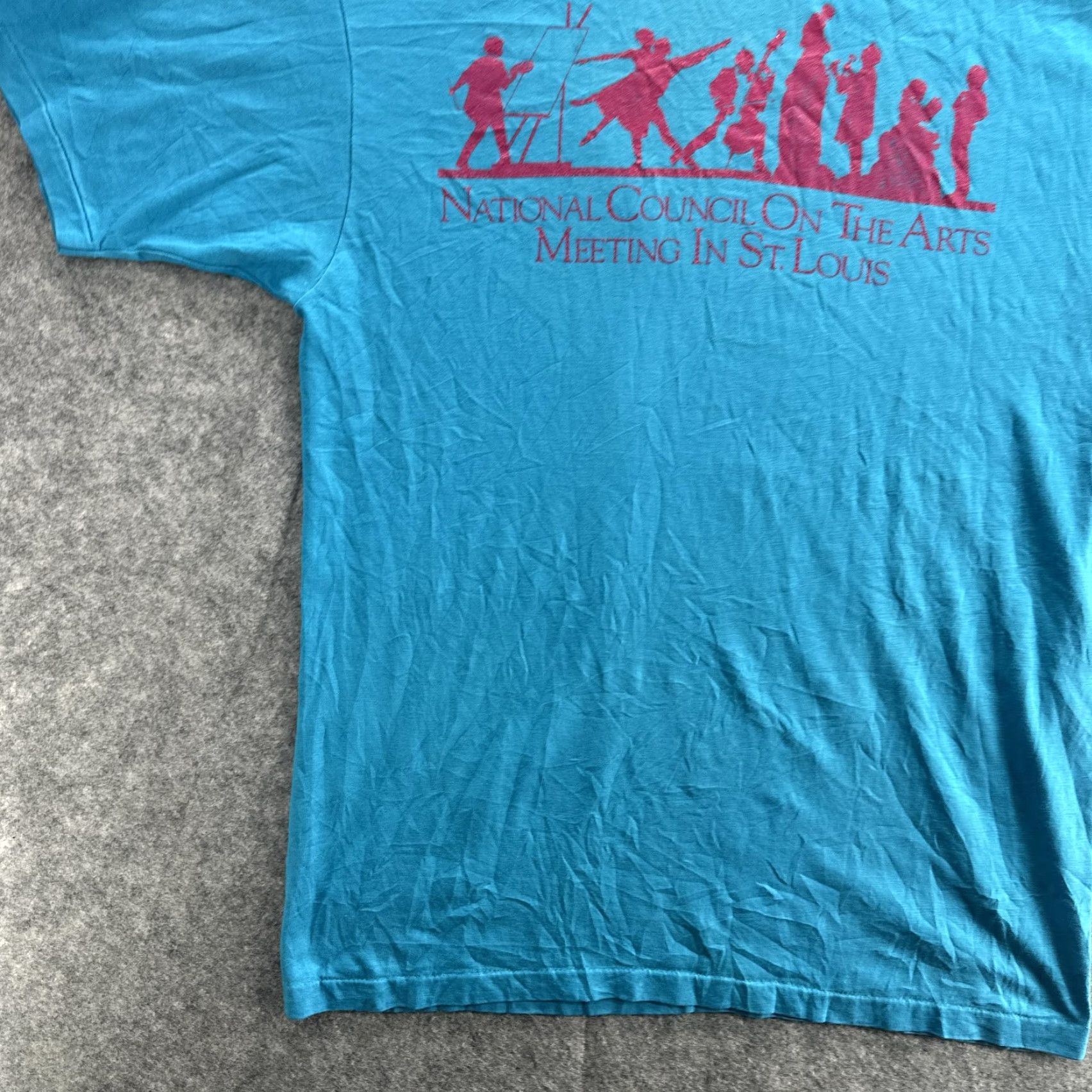 Hanes VINTAGE Hanes Shirt Mens Large Blue St Louis National Council On The Arts 80s Tee Graphic Print Limited Edition Size US L / EU 52-54 / 3 - 4 Thumbnail