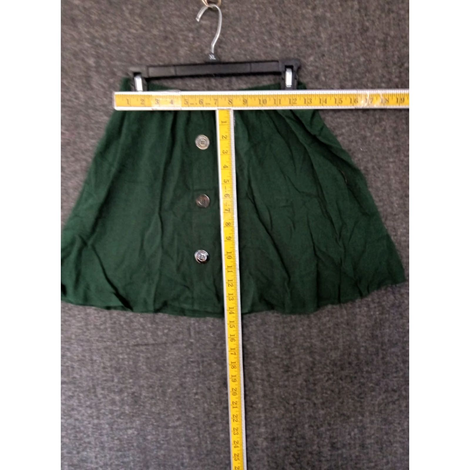 Vintage Toluca Palm Green Elastic Waist Midi Skirt - Size S - Cotton Spandex Linen Blend - Women’s Fashion Size 28" / US 6 / IT 42 - 4 Thumbnail