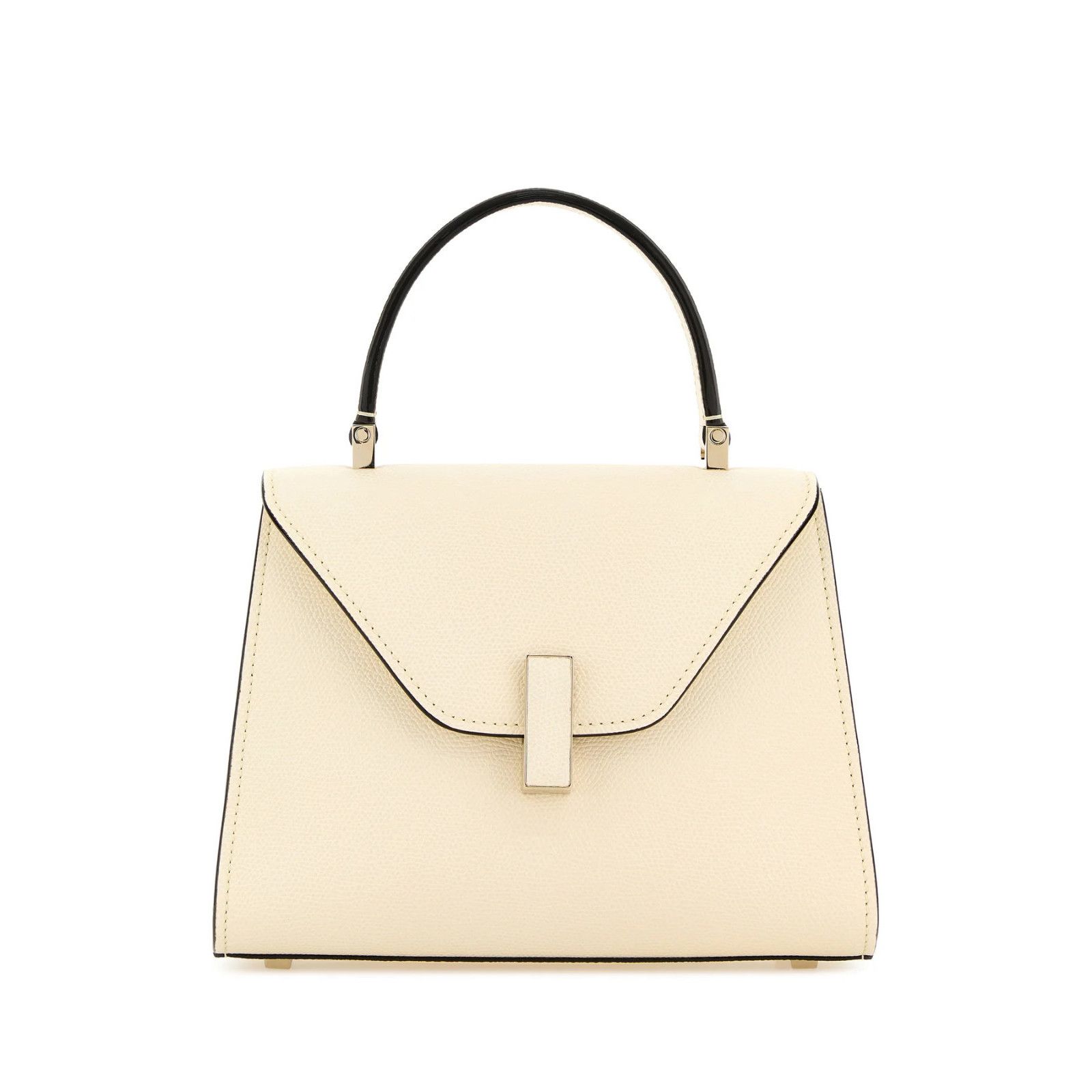 VALEXTRA Iside Mini $4200 White Leather Top Handle Bag New/A