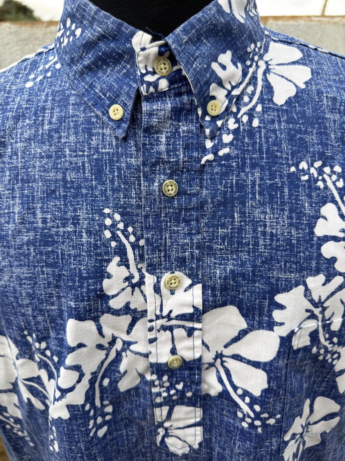 Reyn Spooner Reyn Spooner Hawaiian Print Blue/White 3/4 Button Men's XL Size US XL / EU 56 / 4 - 3 Thumbnail