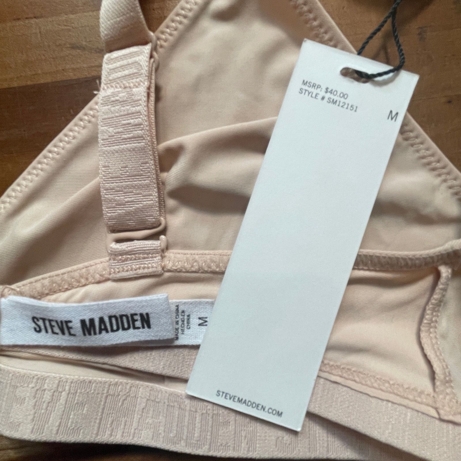 Steve Madden Steve Madden Women’s Triangle X-Back Lounge Bra tan medium Size ONE SIZE - 5 Thumbnail