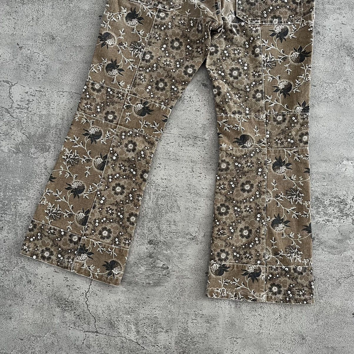 Hysteric Glamour Hysteric Glamour Floral Patchwork Flare Pants - Brown Size US 27 - 6 Thumbnail
