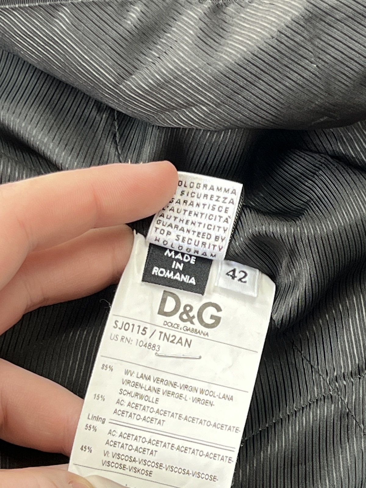Dolce & Gabbana Dolce & Gabbana Wool Blend 1 Button Blazer (Y0383) Size M / US 6-8 / IT 42-44 - 8 Thumbnail